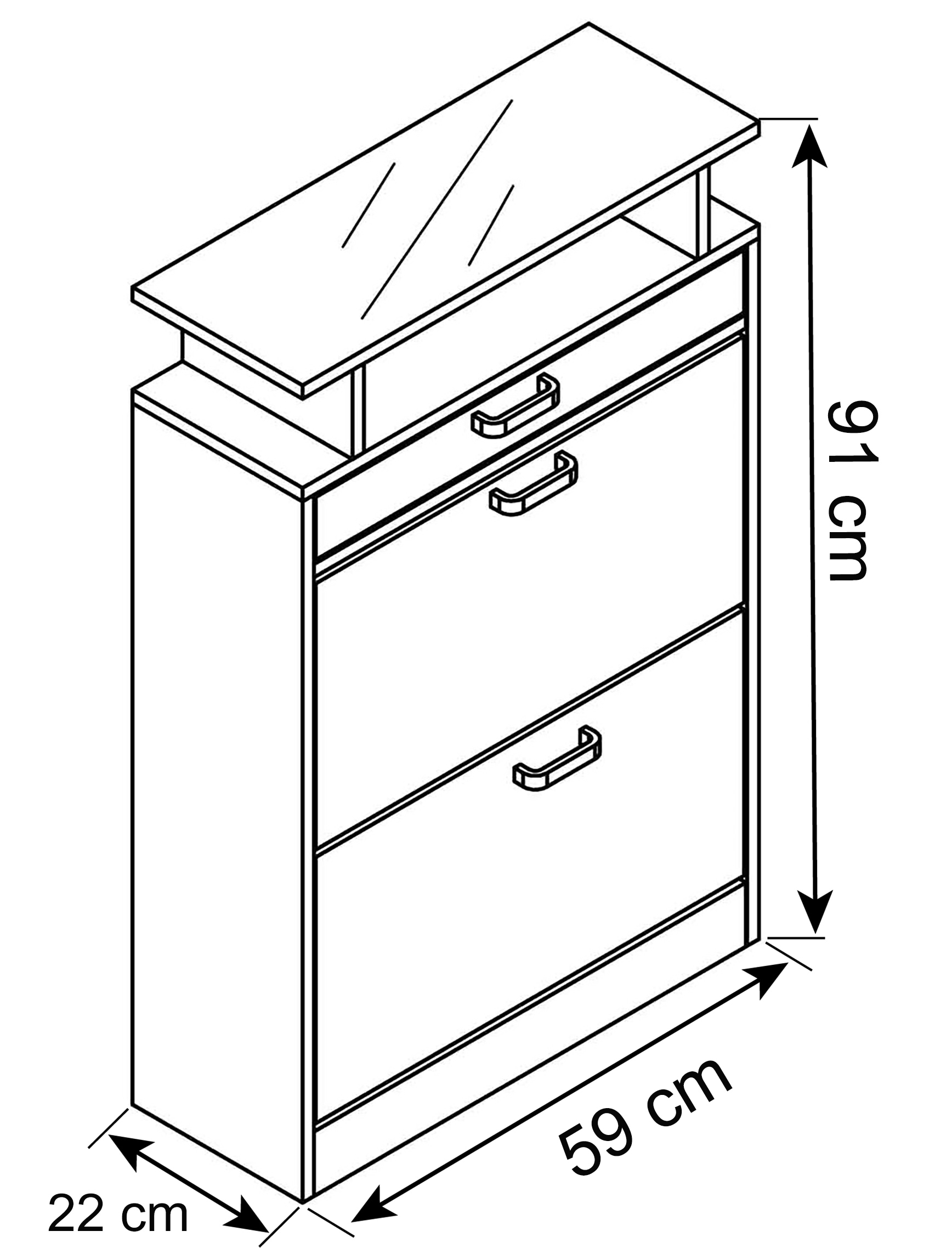 VCM Schuhschrank »Holz Schuhschrank Schuhkipper Klappen Sipos M«