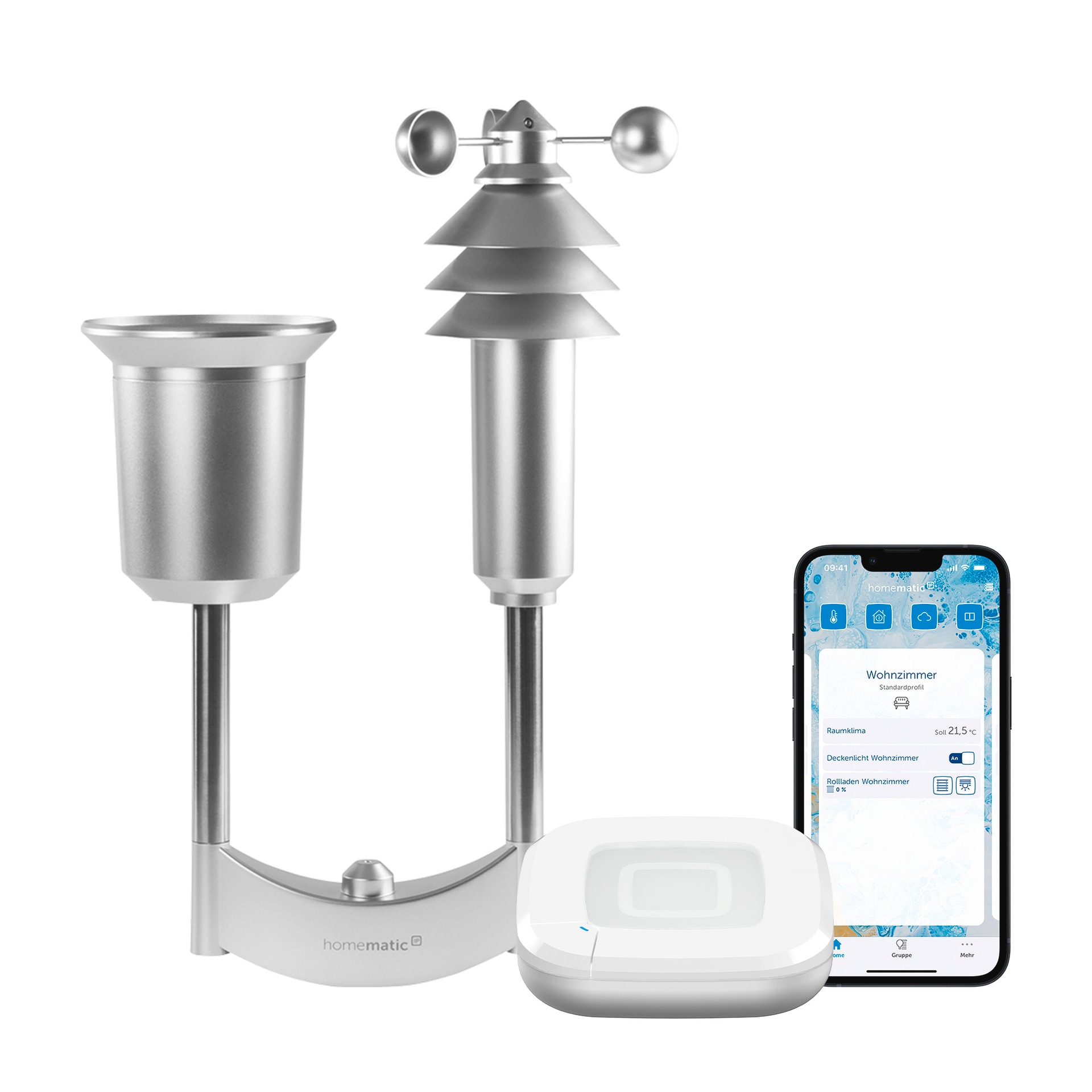 HOMEMATIC IP Smart-Home-Zubehör "Access Point + Wettersensor – plus", weiß, B:28,5cm H:32cm T:40,5cm, Smart-Home-Stationen - Einheitsgröße