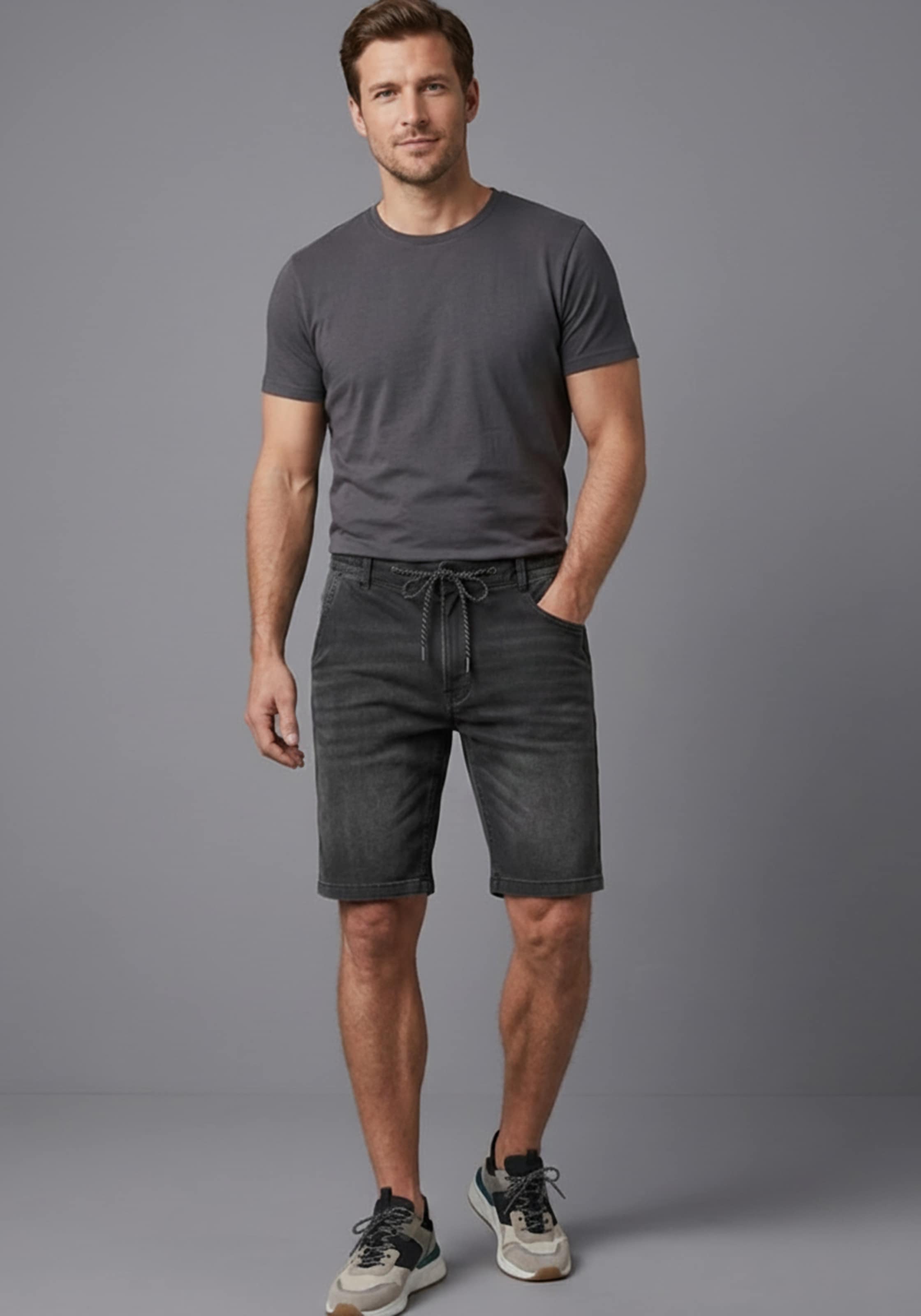 Arizona Jogg-Jeansbermudas Regular Fit, gerades Bein, niedrige Leibhöhe, mit Kordelzug