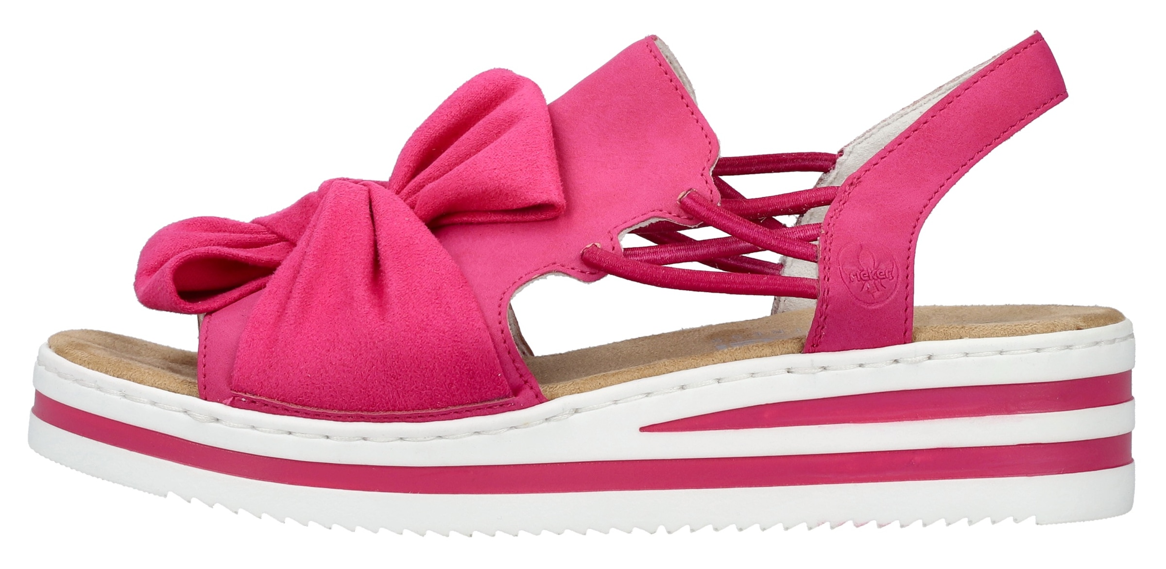 Rieker Keilsandalette, Sandale, Sommerschuh, Strandschuh mit Gummizüge für guten Sitz
