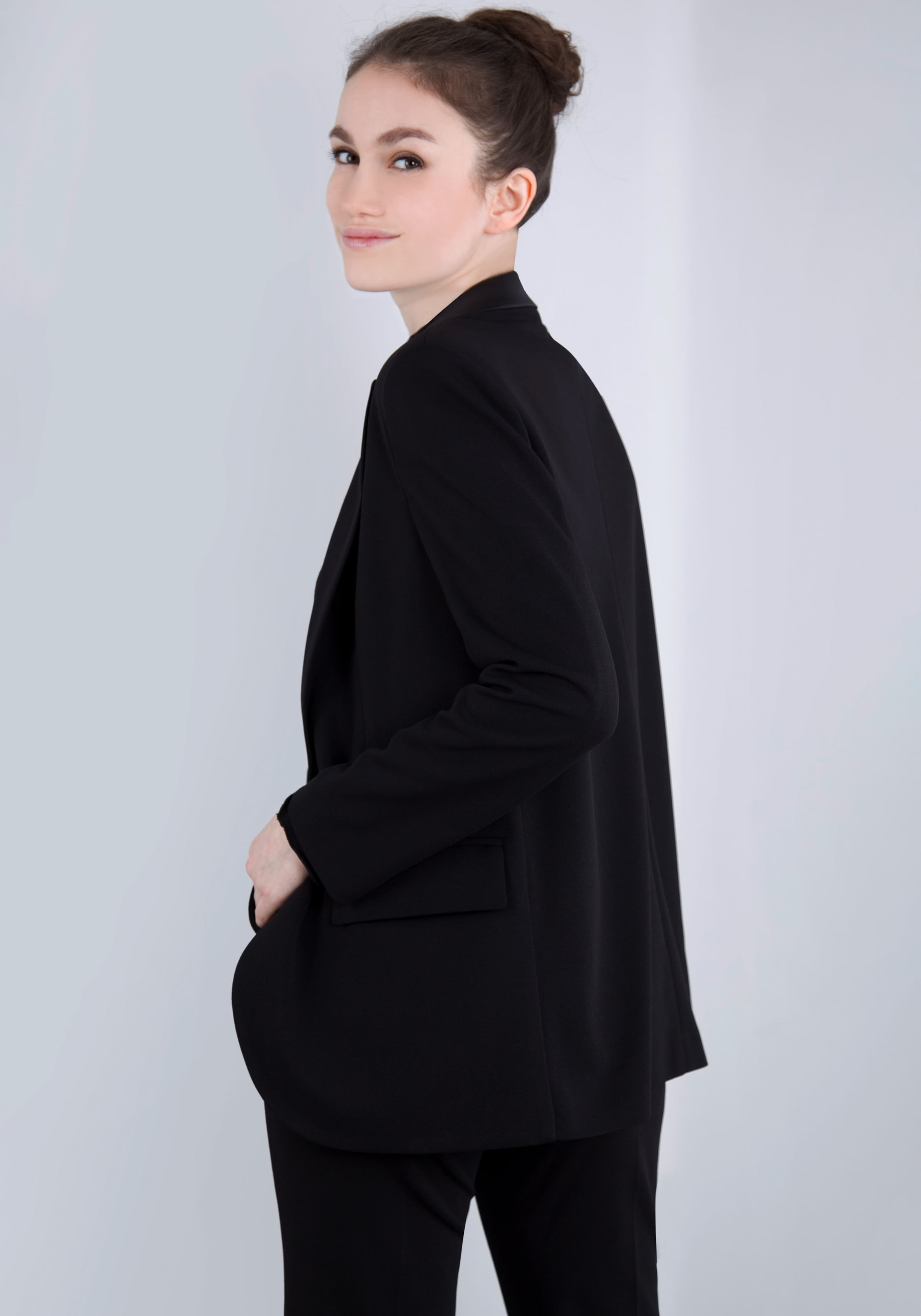 IMPERIAL Longblazer, mit Satindetails und Stretch