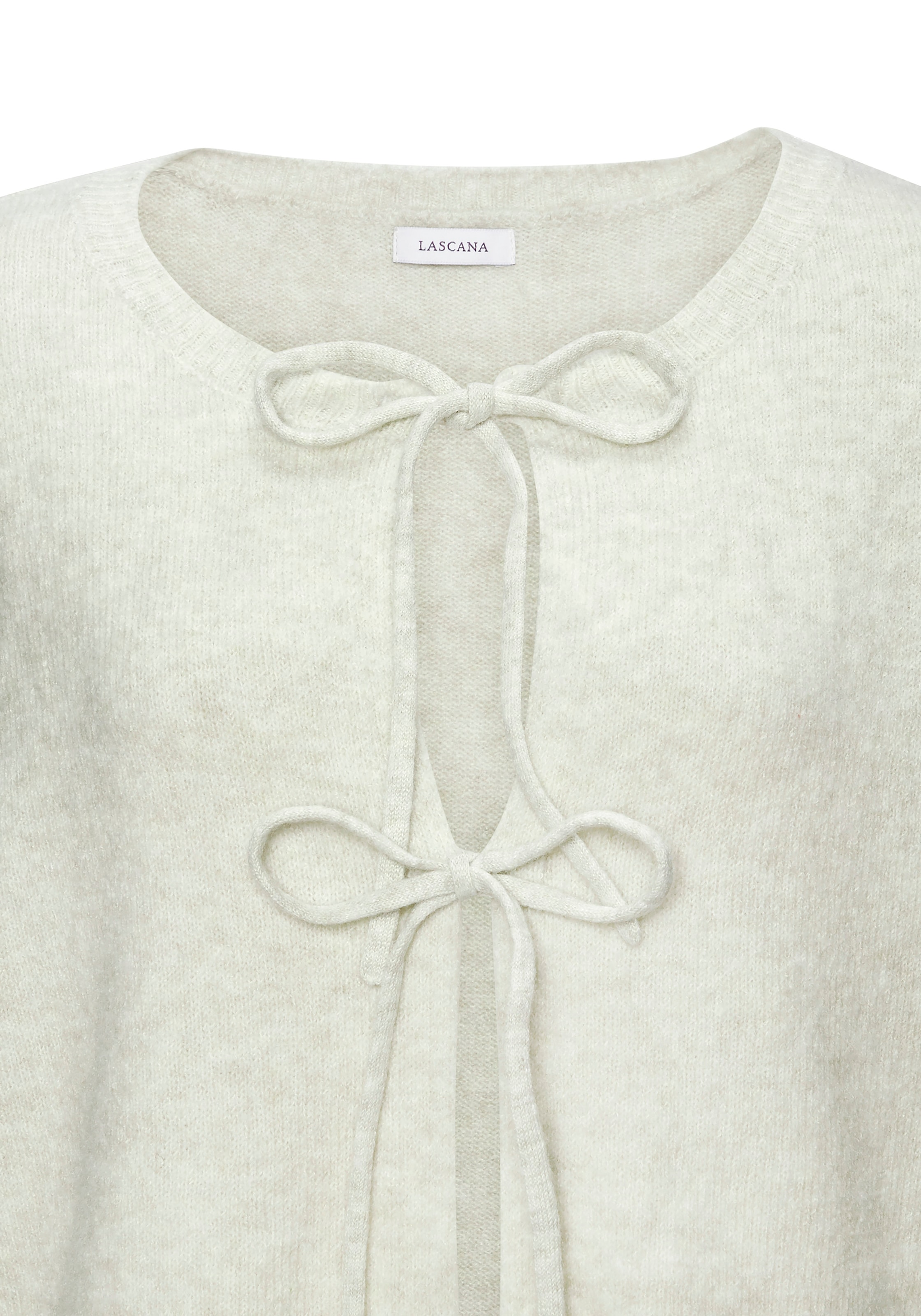 LASCANA Strickjacke, mit Schleifen