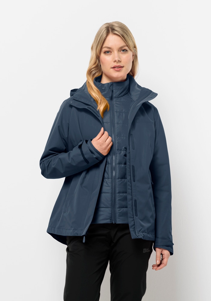 Jack Wolfskin 3-in-1-Funktionsjacke "GEISSHORN 3IN1 JKT W", (2 teilig), mit Kapuze