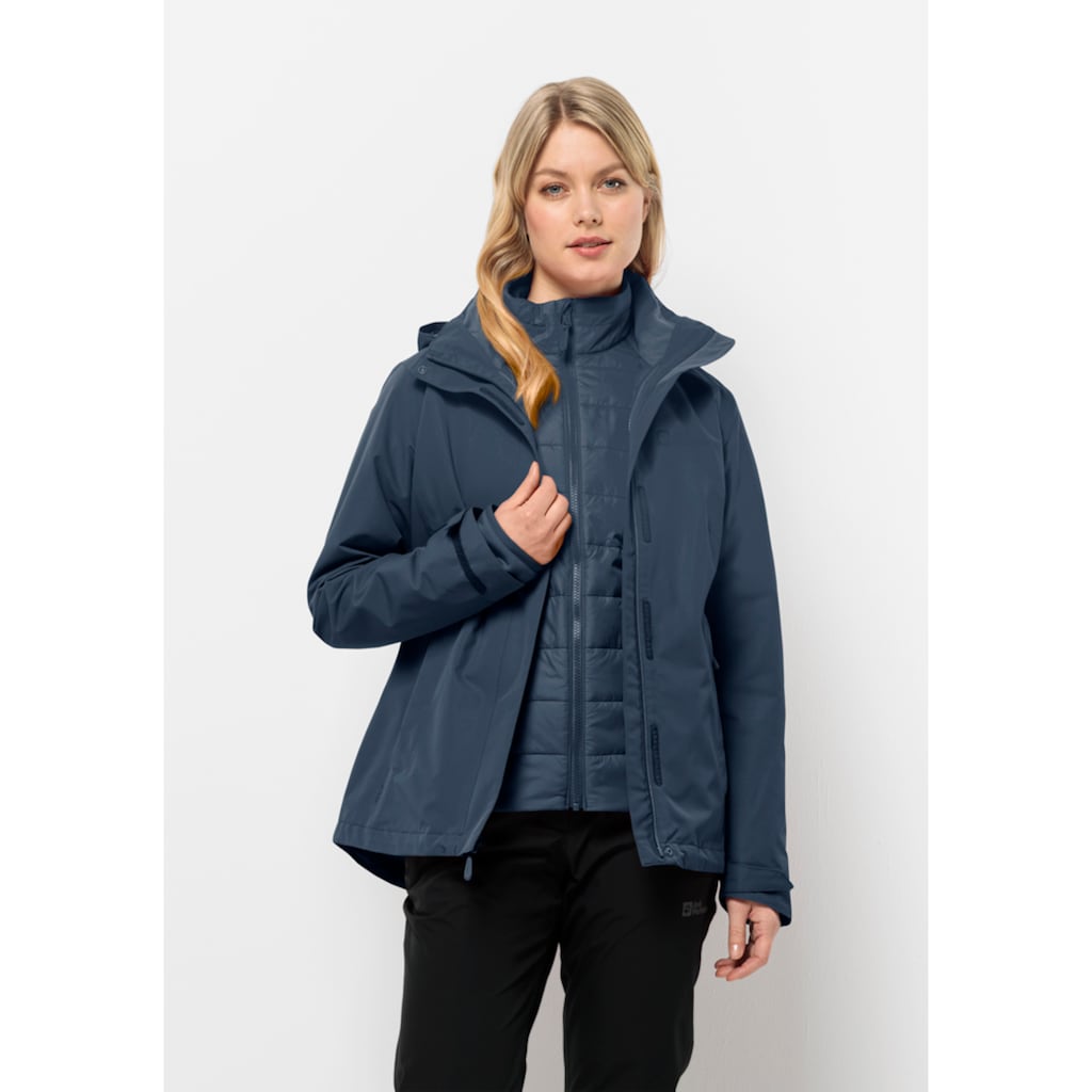 Jack Wolfskin 3-in-1-Funktionsjacke »GEISSHORN 3IN1 JKT W«, (2 teilig), mit Kapuze