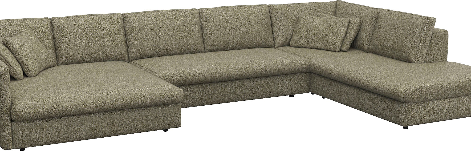 FLEXLUX Wohnlandschaft »Lovane, U-Form, bequem und komfortabel«, Weich & anschmiegsam, große Sitztiefe auf Kaltschaum, Dekokissen inkl.