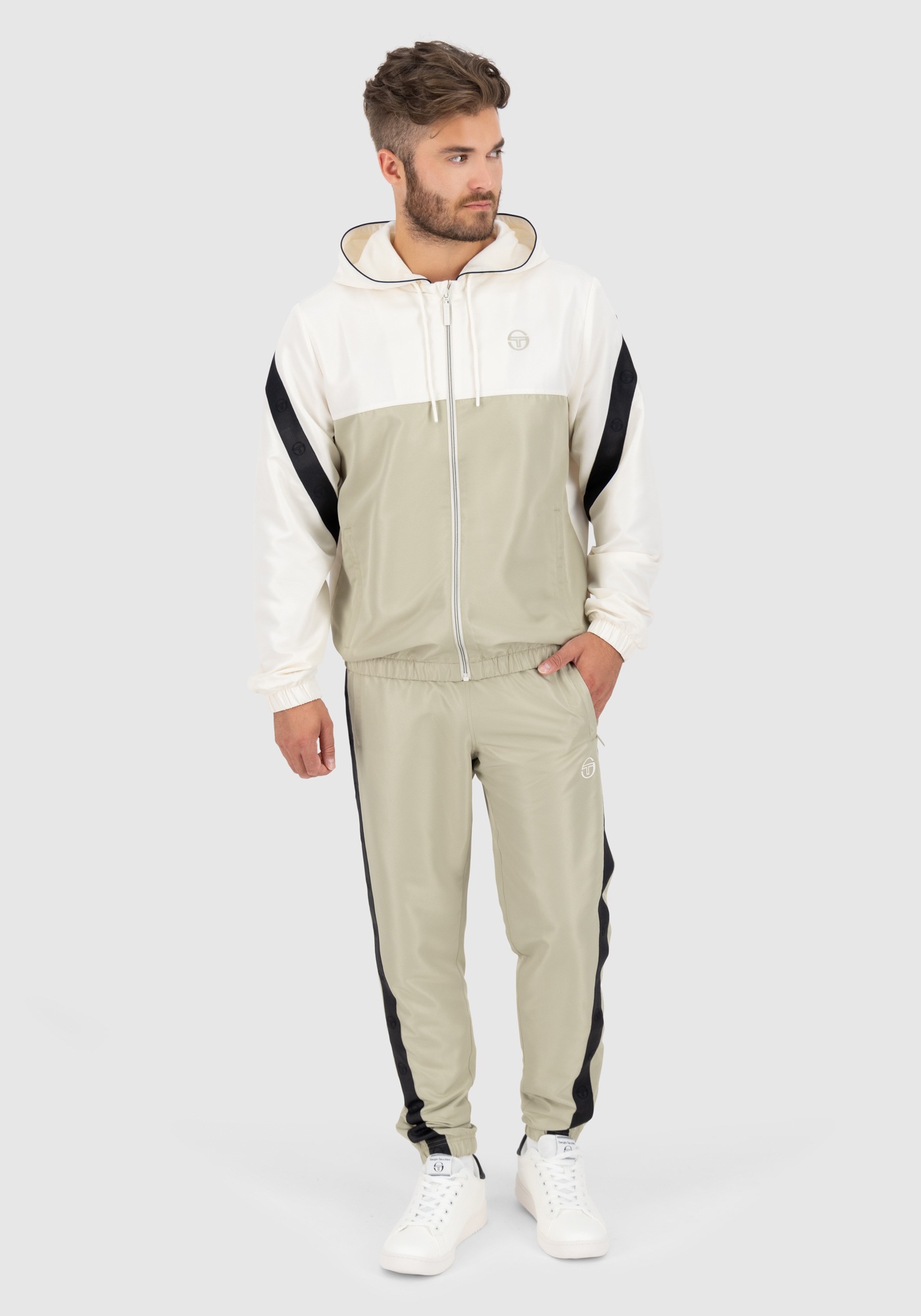 Sergio Tacchini Trainingsanzug »DIAGONALLEY HOODIE TRACKSUIT Herren«, Trainingsanzug Herren, Tracksuit, Retro, Outdoor, Jogging, Streetwear