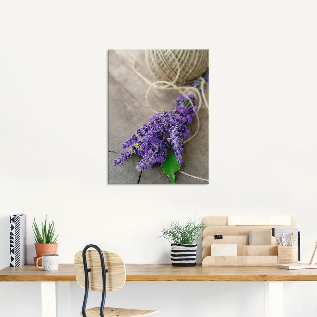 Artland Glasbild »Lavendel Strauß«, Blumen, (1 St.)