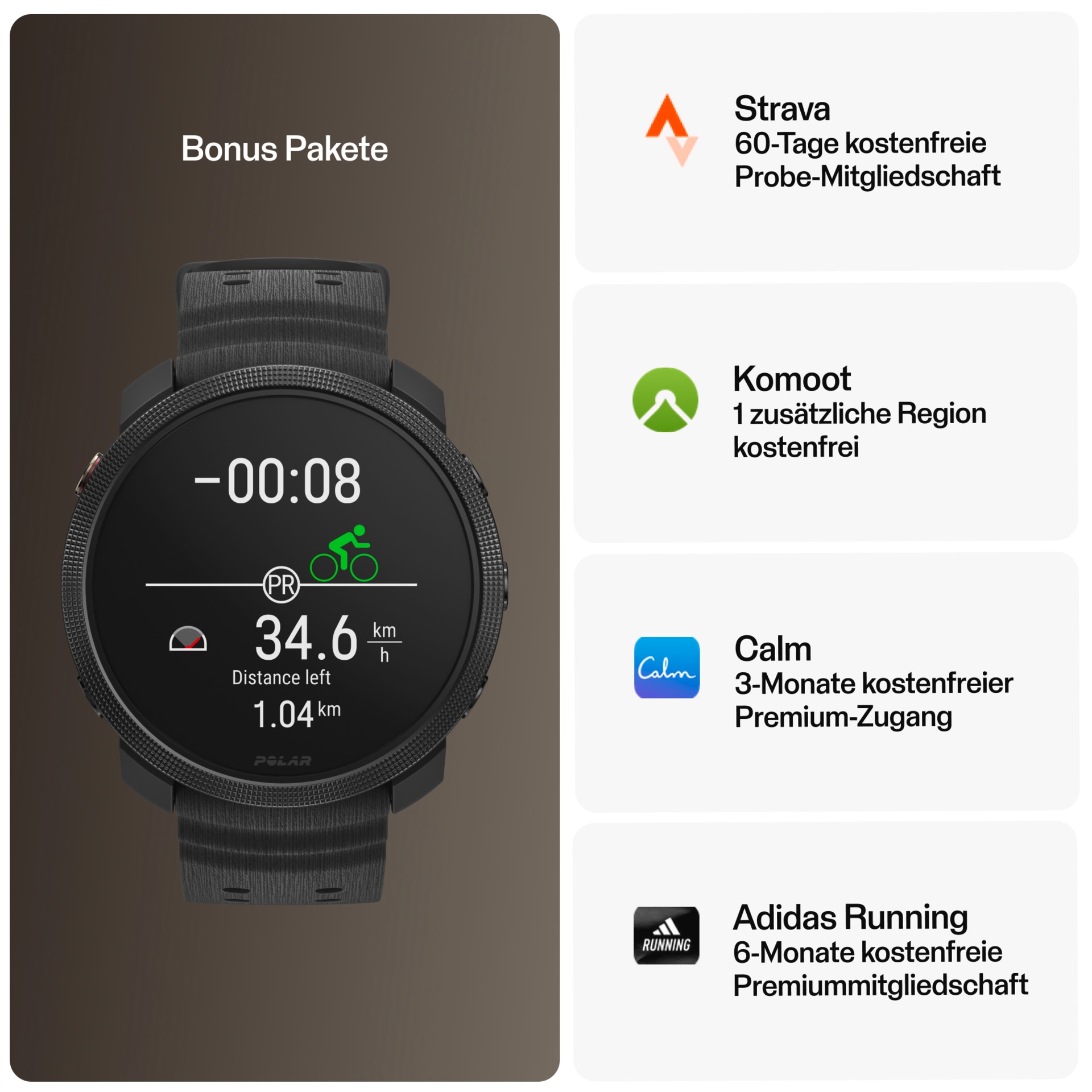 Polar Smartwatch »VANTAGE M3 S-L«, (3,3 cm / 1,28 Zoll), Proprietär, 32 GB,)