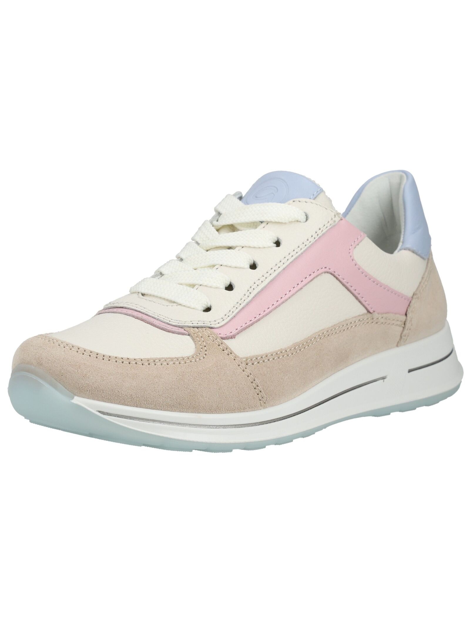Sneaker ARA "Ara Sneaker Leder", Damen, Gr. 43, beige, pink, Leder, Schuhe Sneaker