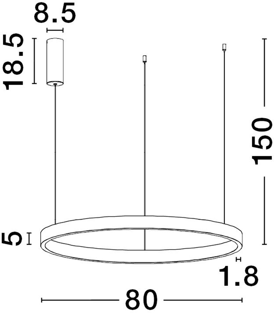 Nova Luce LED-Hängeleuchte »ELOWEN« LED-Modul 1 Stk. Warmweiß Dimmbar; Höhenverstellbar; Mit Leuchtmittel