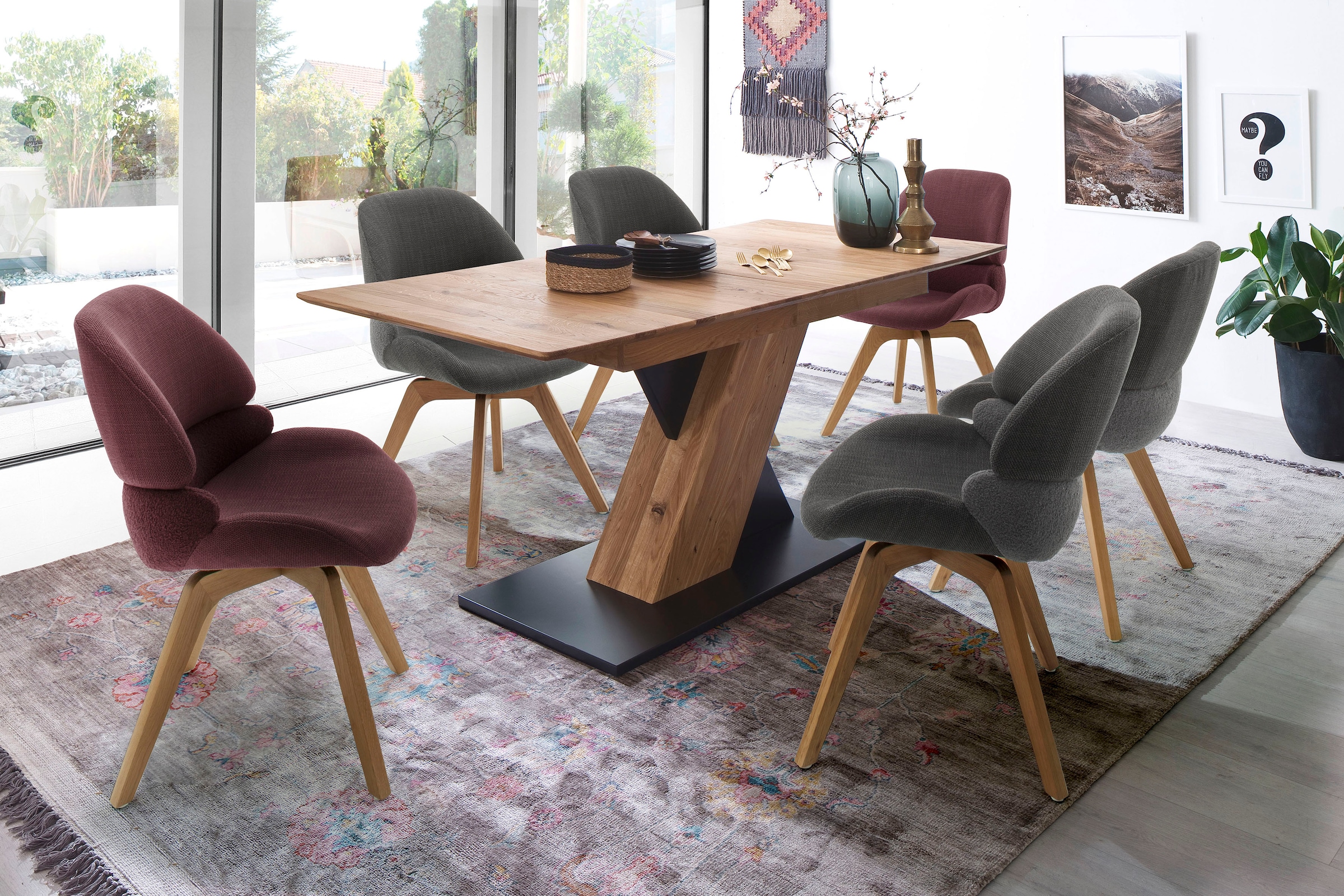 MCA furniture Esszimmerstuhl »Henderson«, (Set), 2 St., 180° drehbar mit Nivellierung, mit Feinflor Absetzung, bis 120 kg