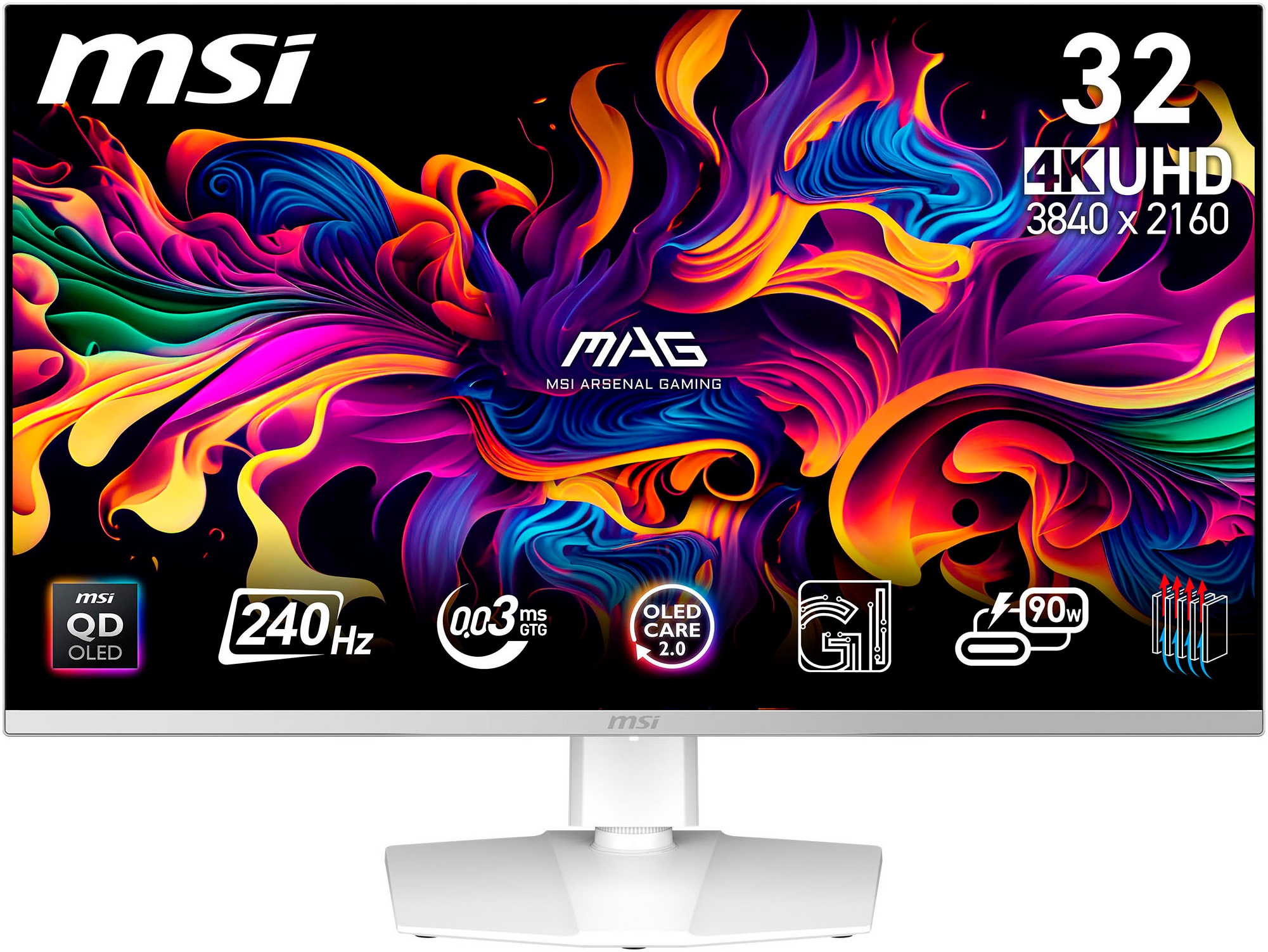 MSI Gaming-Monitor »MPG 321URXW-QD-OLED«, 80 cm/32 Zoll, 3840 x 2160 px, 4K Ultra HD, 0,03 ms Reaktionszeit, 240 Hz