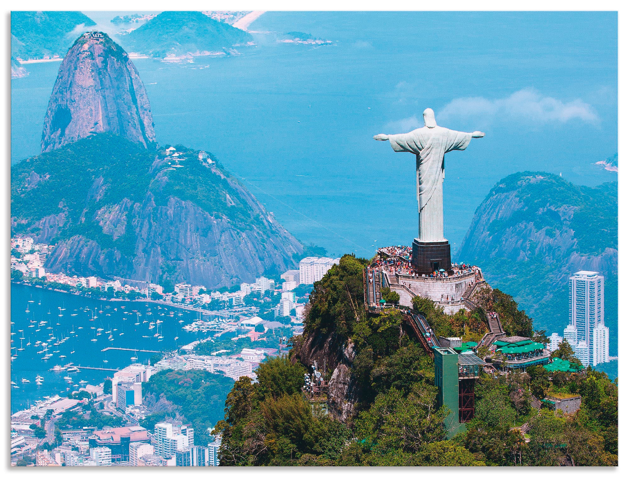 Cristo«, mit Alubild, de Gebäude, »Rio Wandbild Poster BAUR | bestellen oder in Artland Janeiro St.), als Wandaufkleber versch. (1 Leinwandbild, Größen