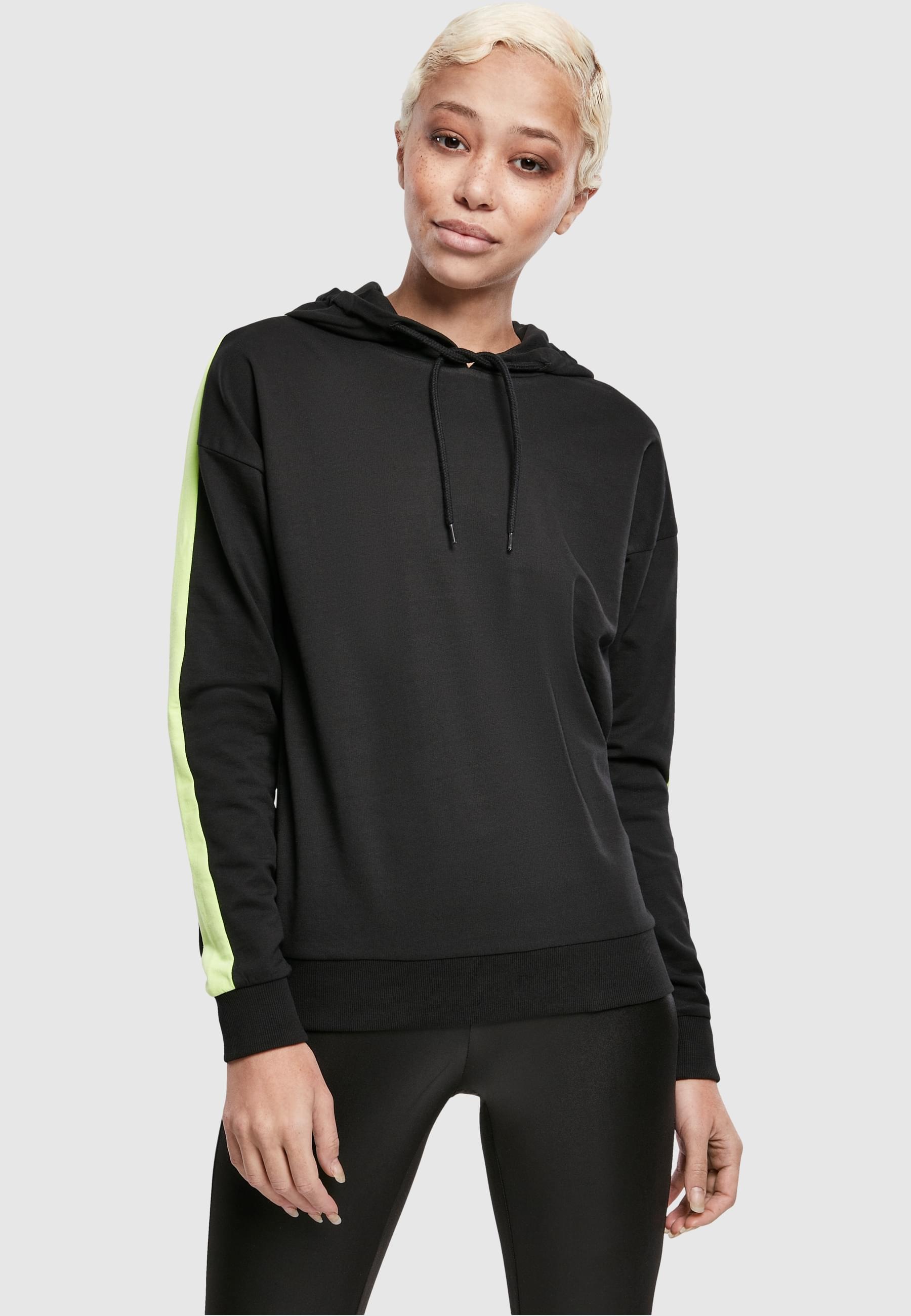 URBAN CLASSICS Kapuzenpullover »Urban Classics Damen Ladies Neon Shoulder Stripe Hoody«, (1 tlg.)