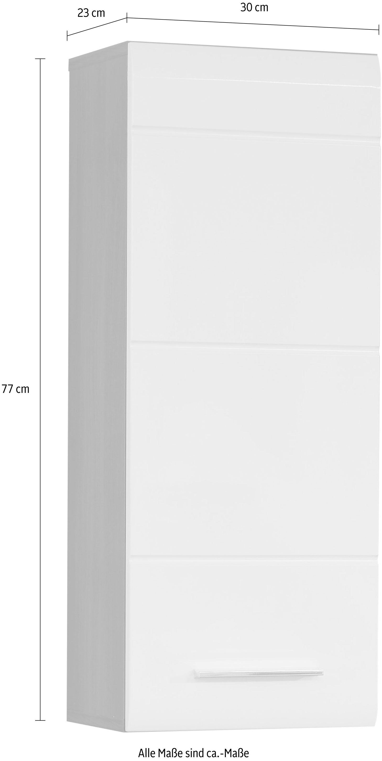 welltime Hängeschrank »Sovana« Badezimmerschrank mit 2 Fächern in Weiß - (B/T/H) 30/24/77 cm