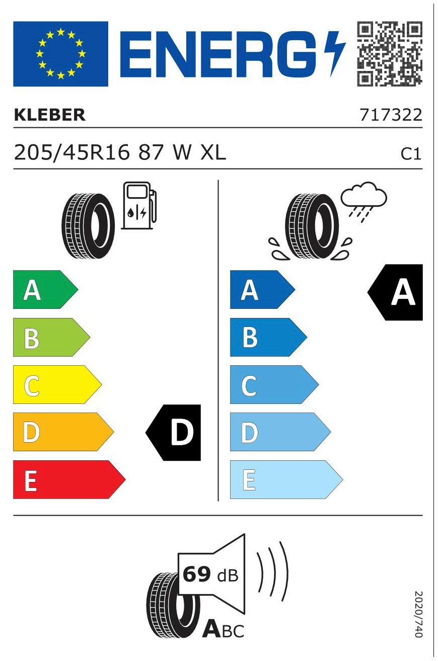 87W | 205/45 St.), HP17«, Kleber Sommerreifen (1 BAUR »Dynaxer R16