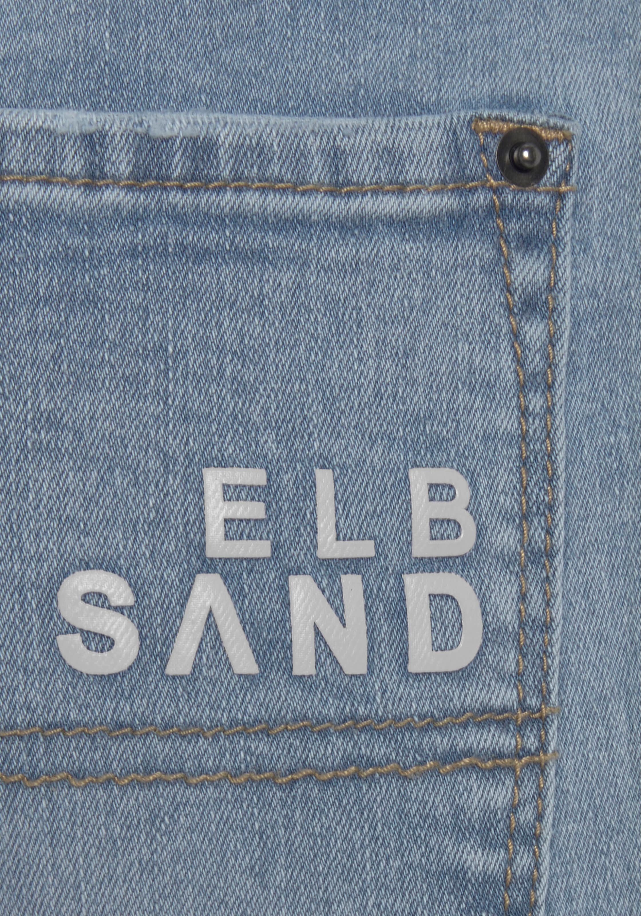 Elbsand Slim-fit-Jeans, mit Logodruck, schmale Passform, softe Denimqualität