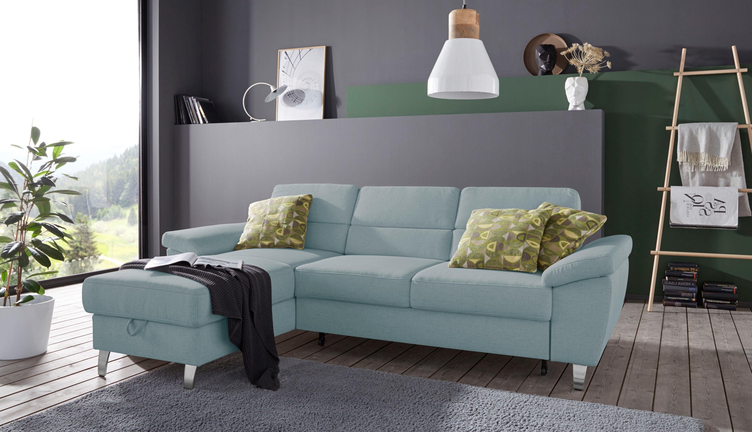 sit&more Ecksofa »Sorano L-Form«, wahlweise mit Bettfunktion und Bettkasten