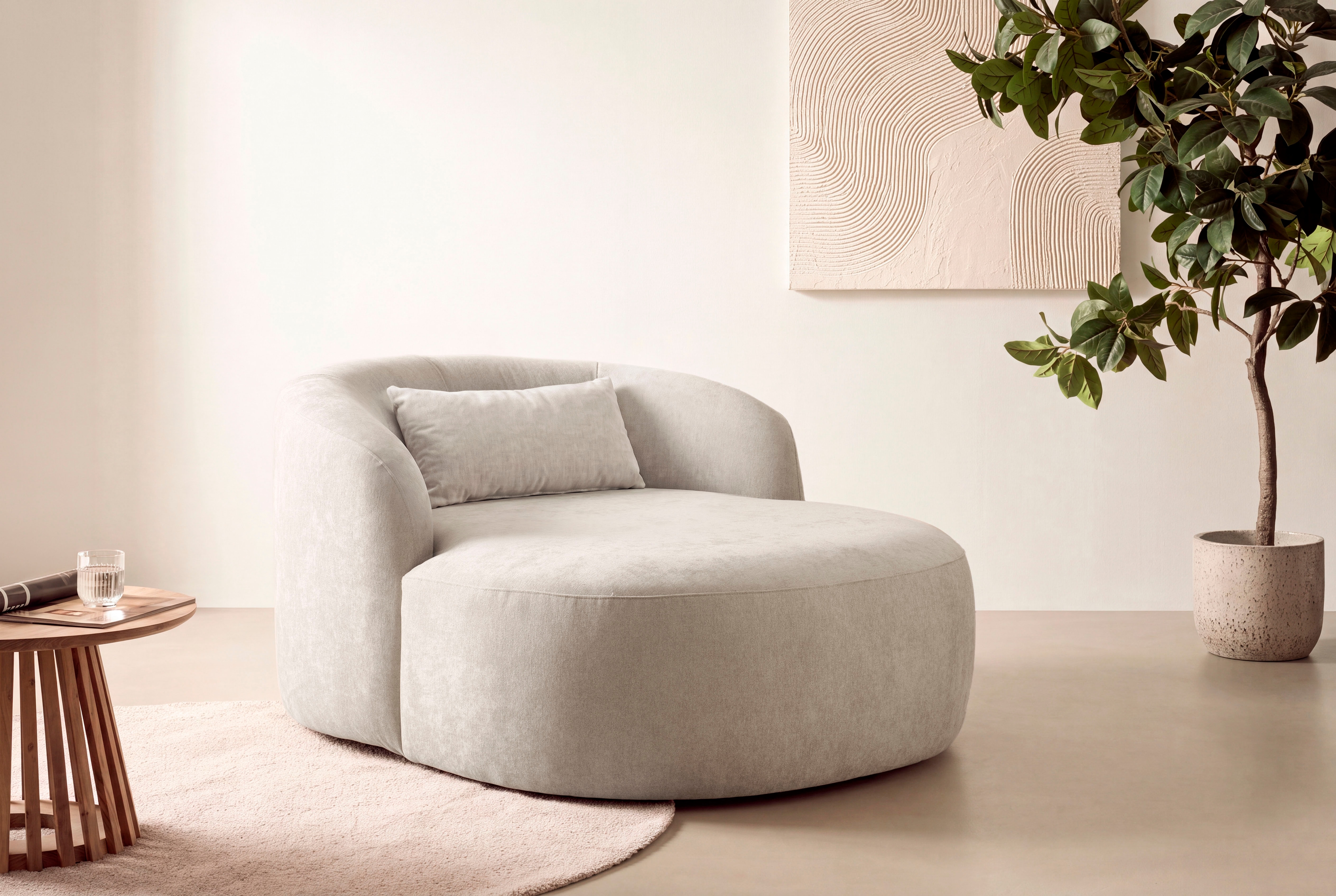 LeGer Home by Lena Gercke XXL-Sessel "Yllara, moderner Lesesessel, Loveseat mit großzügiger Sitzfläche" mit geschwungener Rückenlehne in Samt oder Struktur