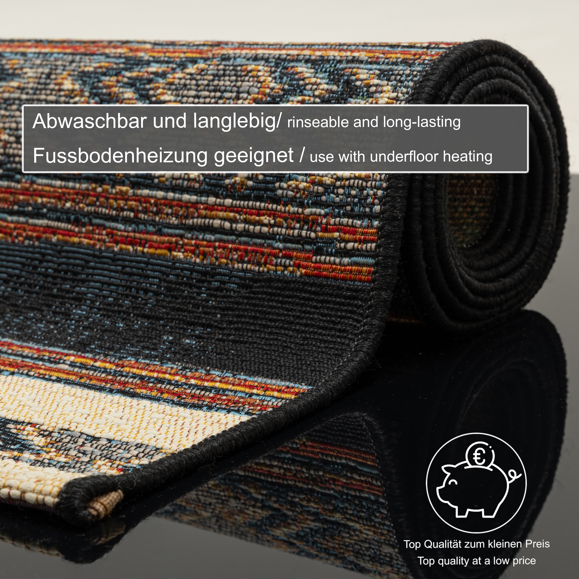 Gino Falcone Teppich »Outdoor-Africa 41«, rechteckig, 5 mm Höhe, Flachgewebe, In- und Outdoor geeignet, Wohnzimmer