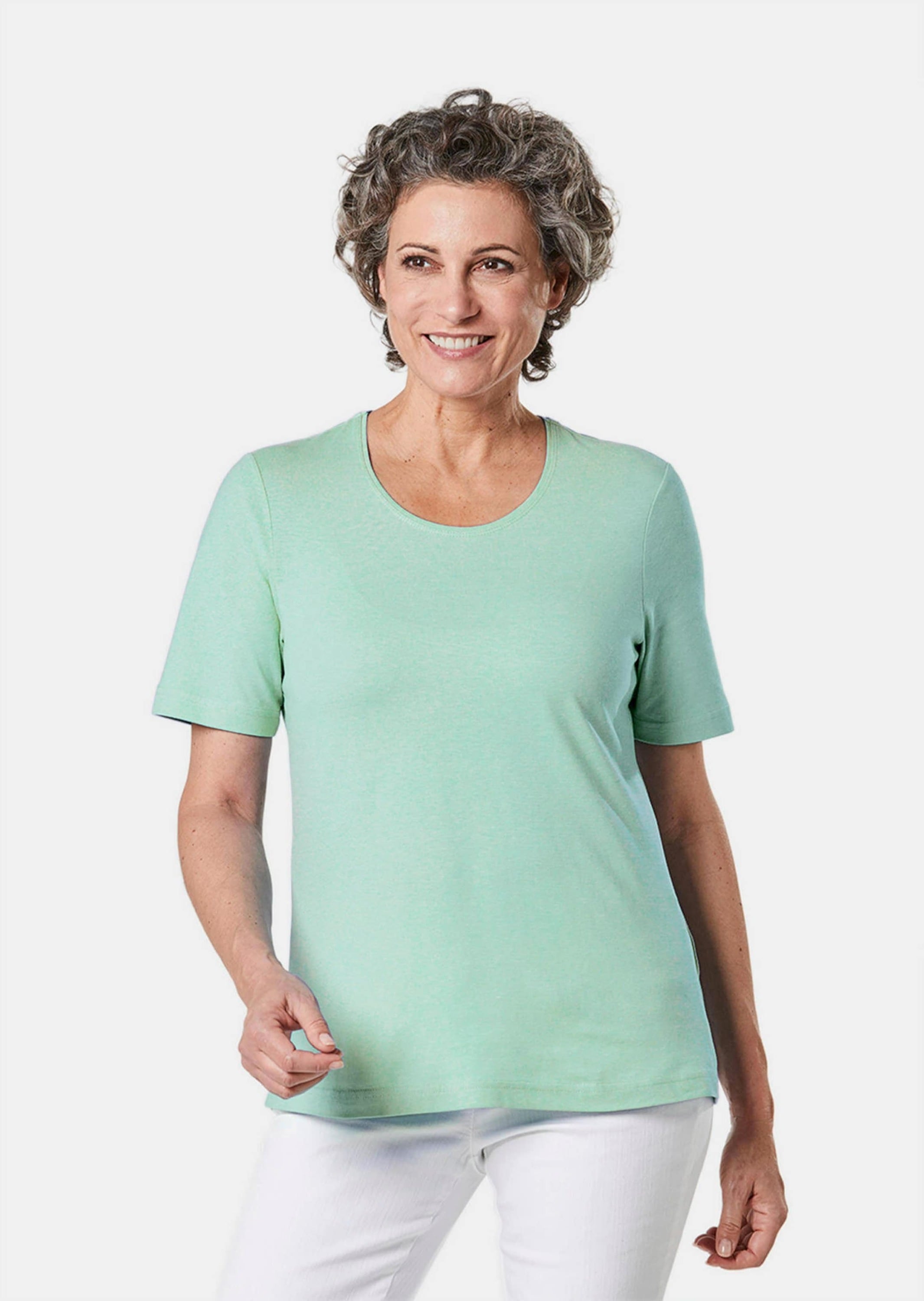 GOLDNER Langarm-Poloshirt »T-Shirt Basic T-Shirt aus reiner Baumwolle«