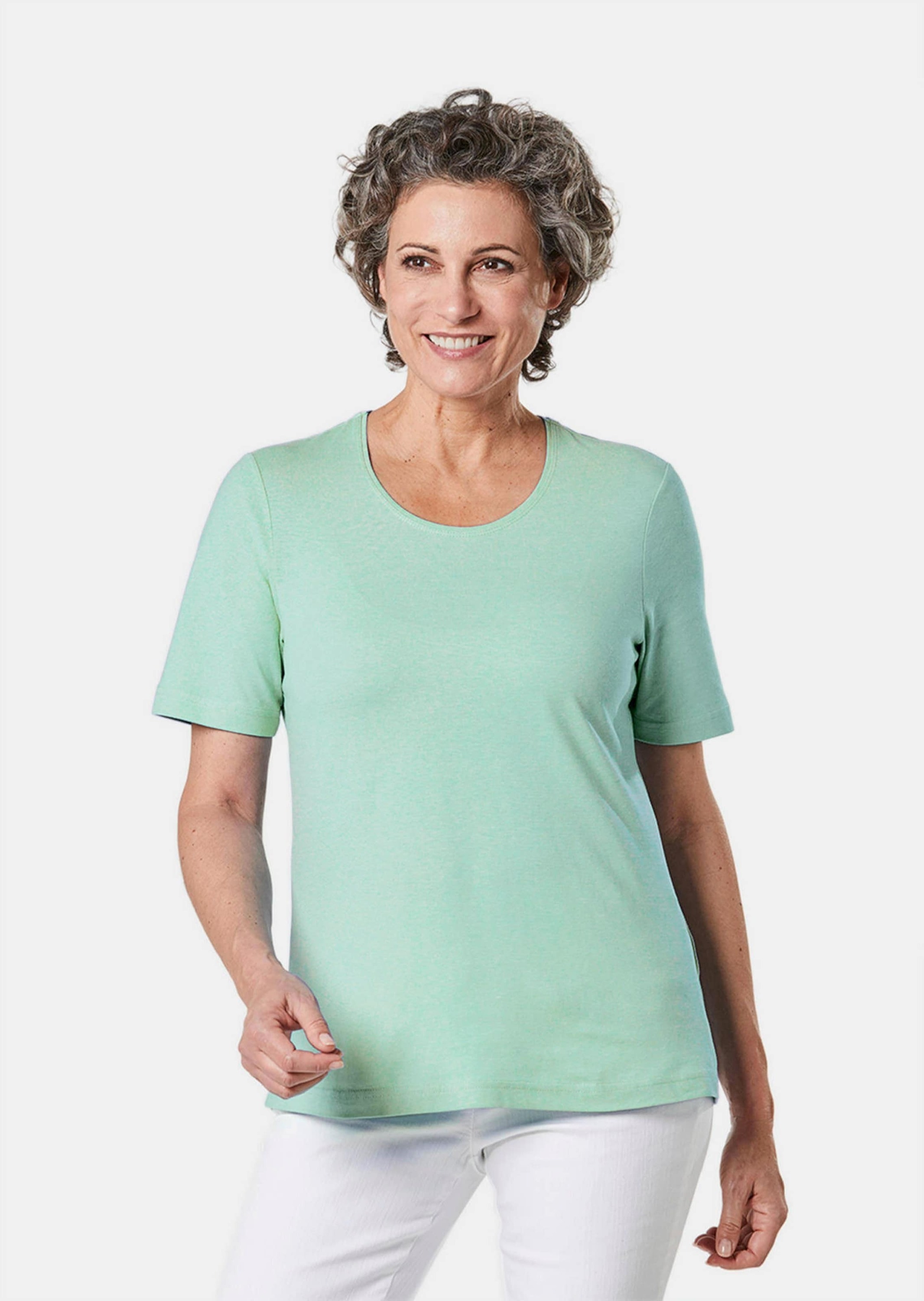 GOLDNER Langarm-Poloshirt "Kurzgröße Basic Baumwollshirt mit kurzem Arm" Oh günstig online kaufen