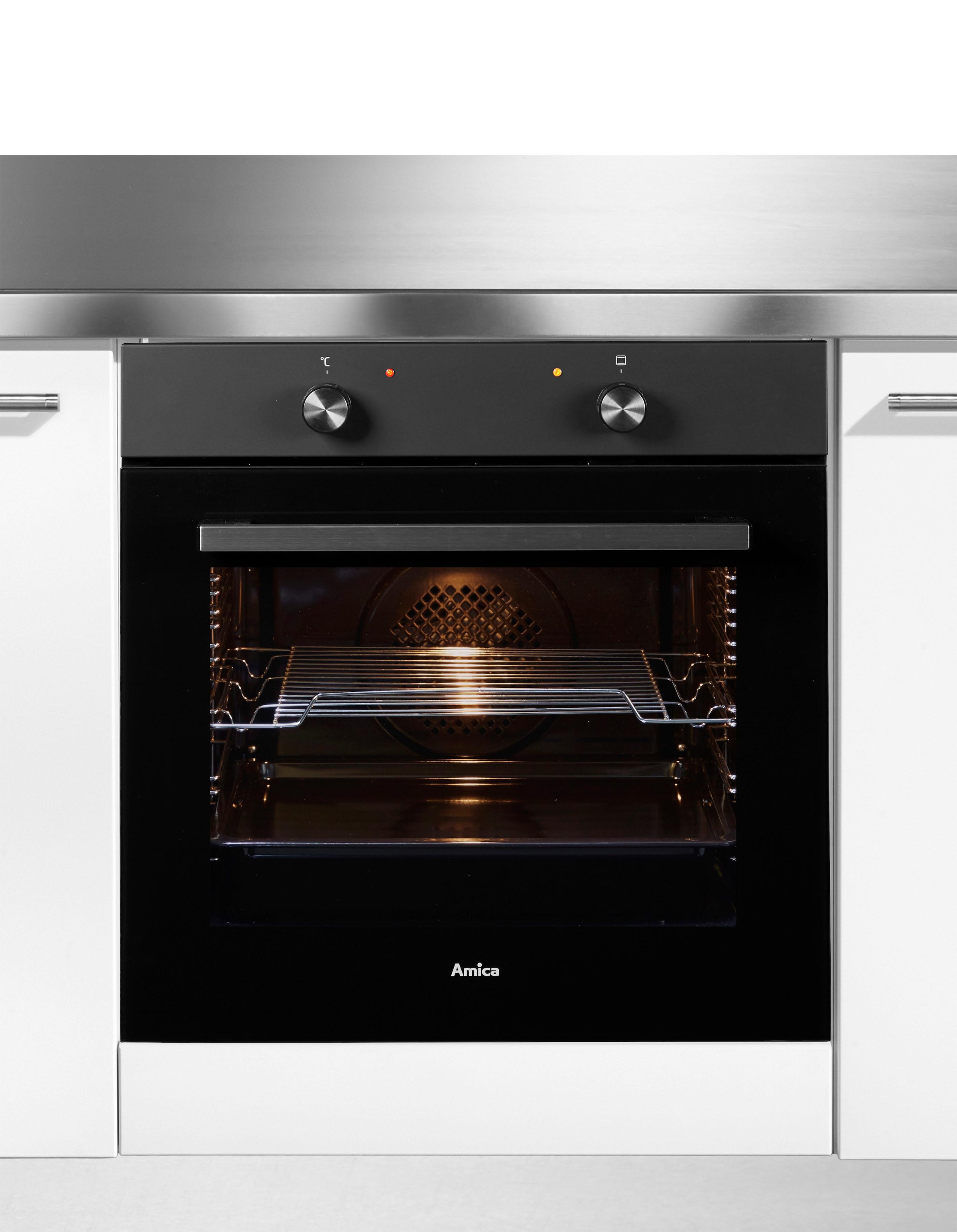 Amica Einbaubackofen  »EBX 947 600 SM«, mit Teleskopauszug nachrüstbar, Simple Steam, Extra großer Backofeninnenraum.