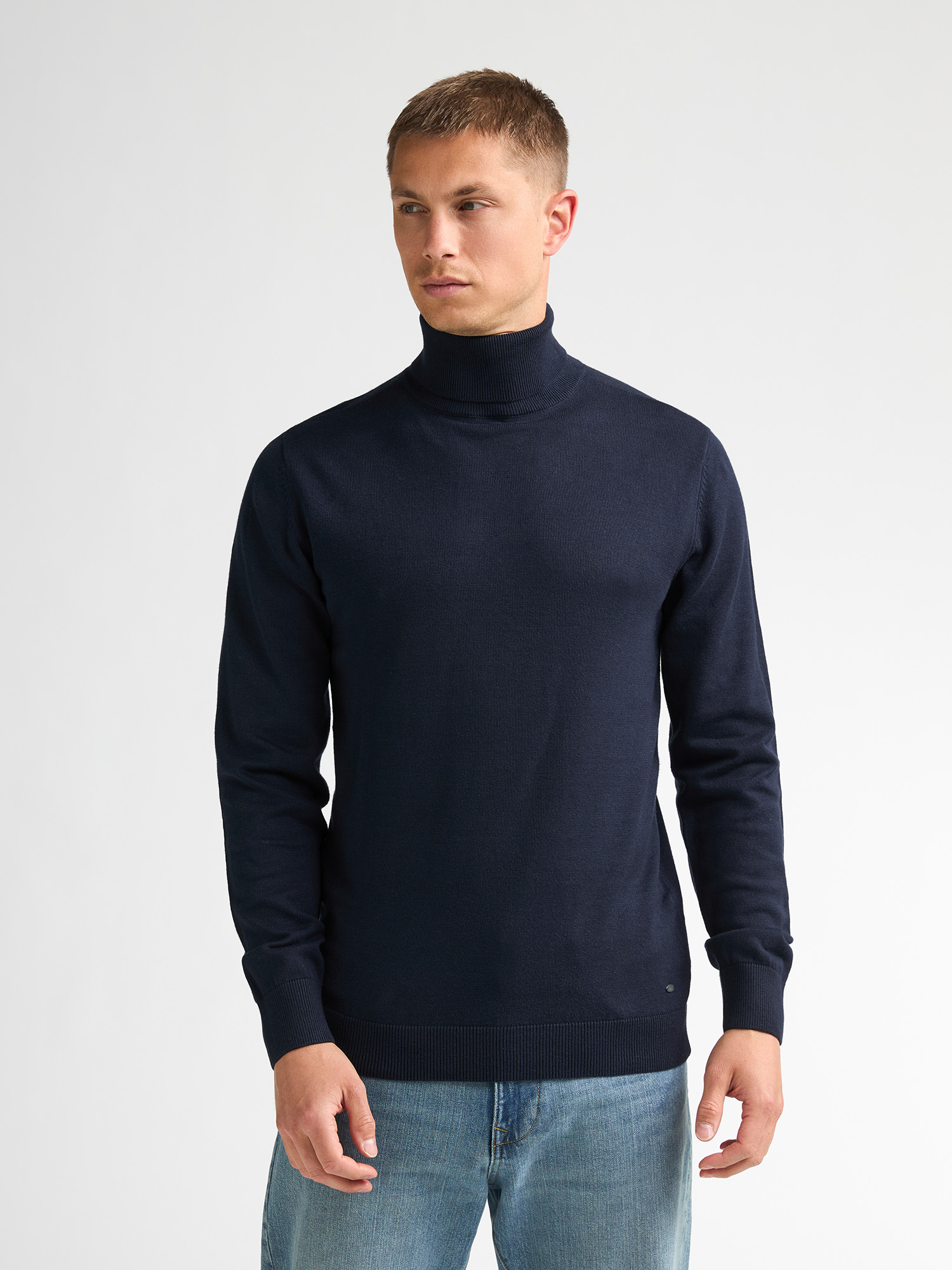 Petrol Industries Rollkragenpullover "Men Knitwear Collar Basi" Pflegeleichter Materialmix mit Baumwollanteil
