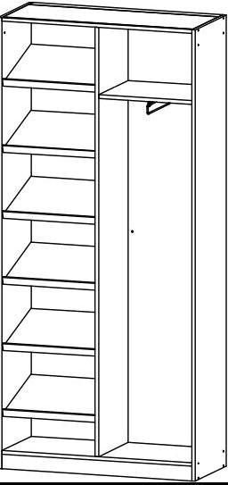 Breite »Minosa«, Spiegel, 91 rauch Garderobenschrank cm mit | BAUR