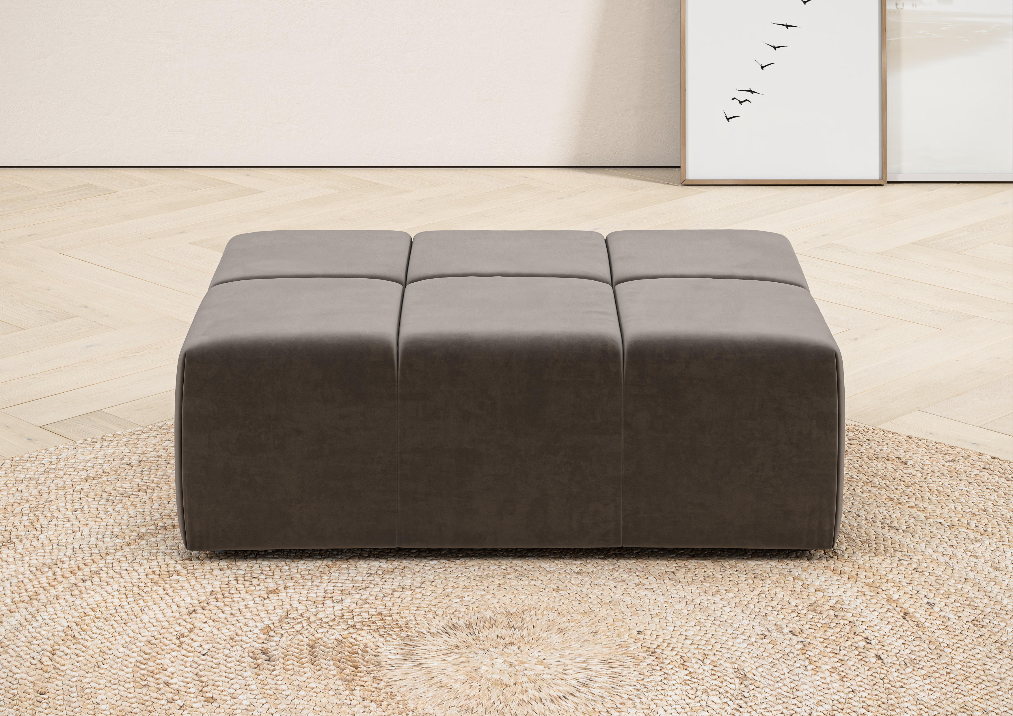 Home affaire Polsterhocker "Ancona, Polsterhocker passend zum Sofa, Breite 107 cm" passend zur "Ancona"-Polsterserie, auch in Cord + Easy Care