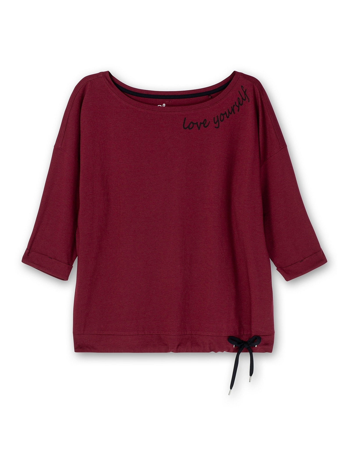Sheego Langarmshirt »Große Größen«, mit Bindeband am Saum