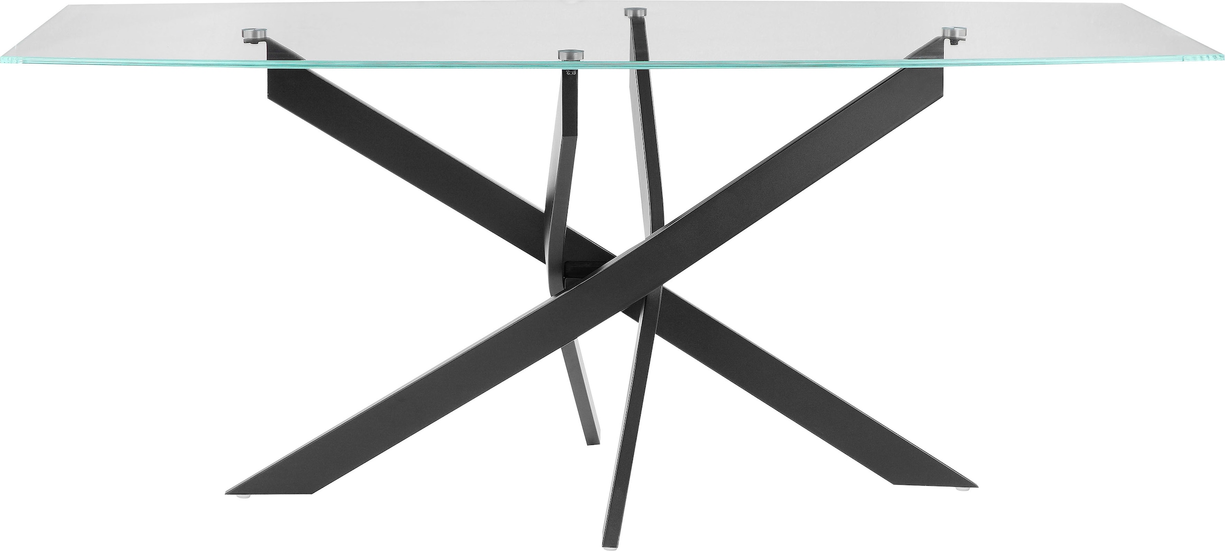 OTTO home Esstisch "Kairi" Glastischplatte, pulverbeschichtetem Metallgestell, zwei Tischbreiten