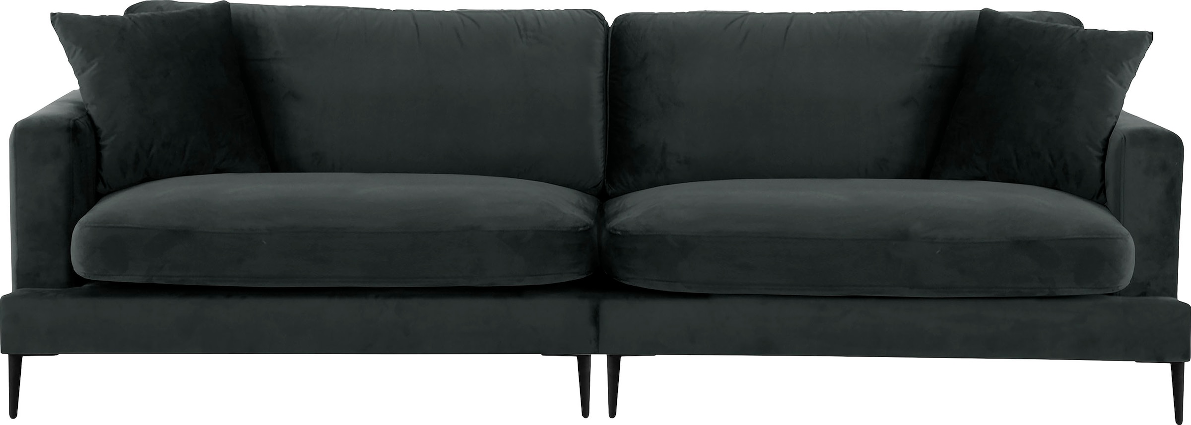 Leonique Big-Sofa »Cozy elegantes Designsofa, Maße B/T/H: 252/97/80 cm«, mit losen Kissen und Metallbeinen