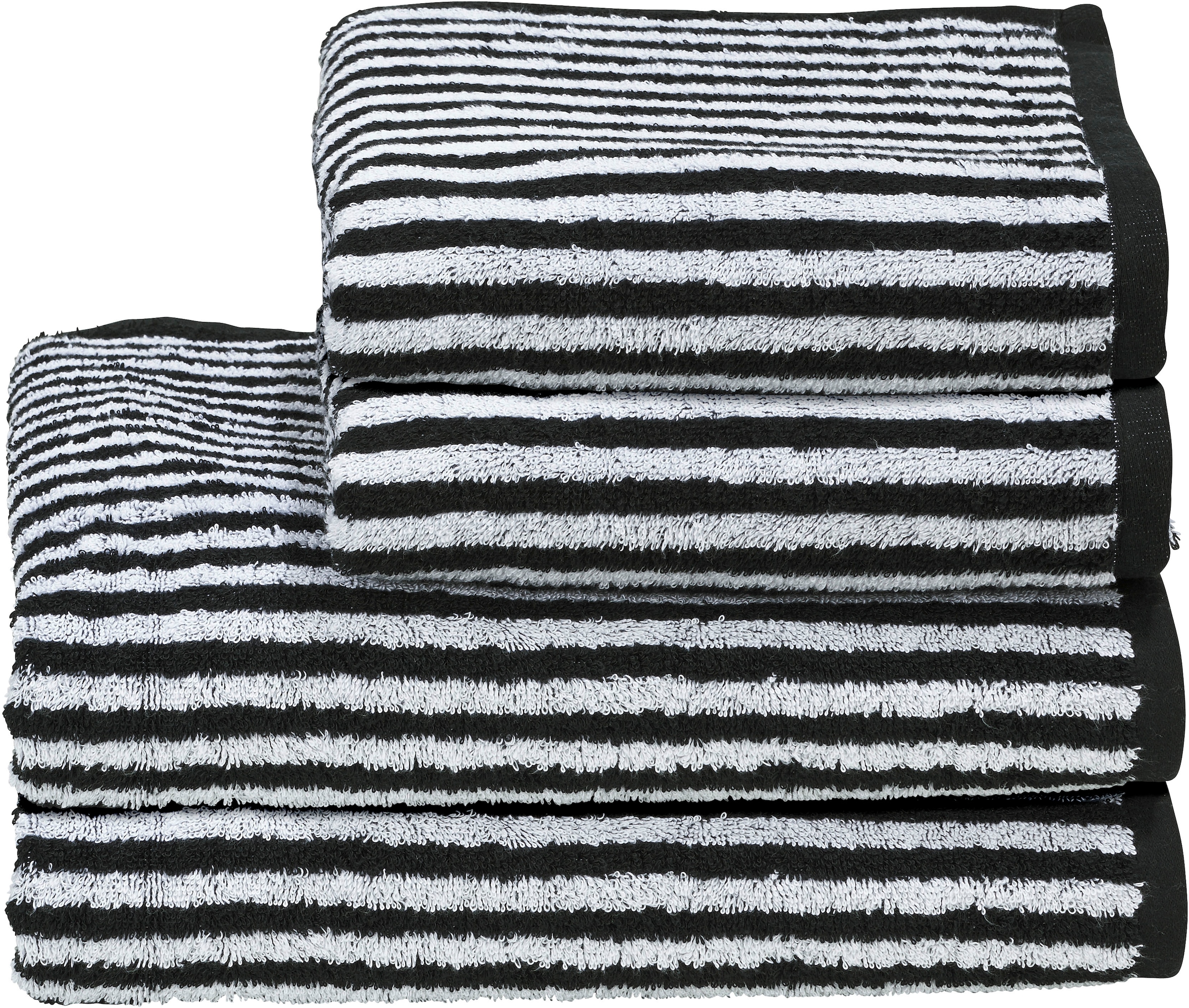 Handtuch Set »Daily Shapes Stripes«, (Set, 4 St., 2 Handtücher (50x100 cm)-2...
