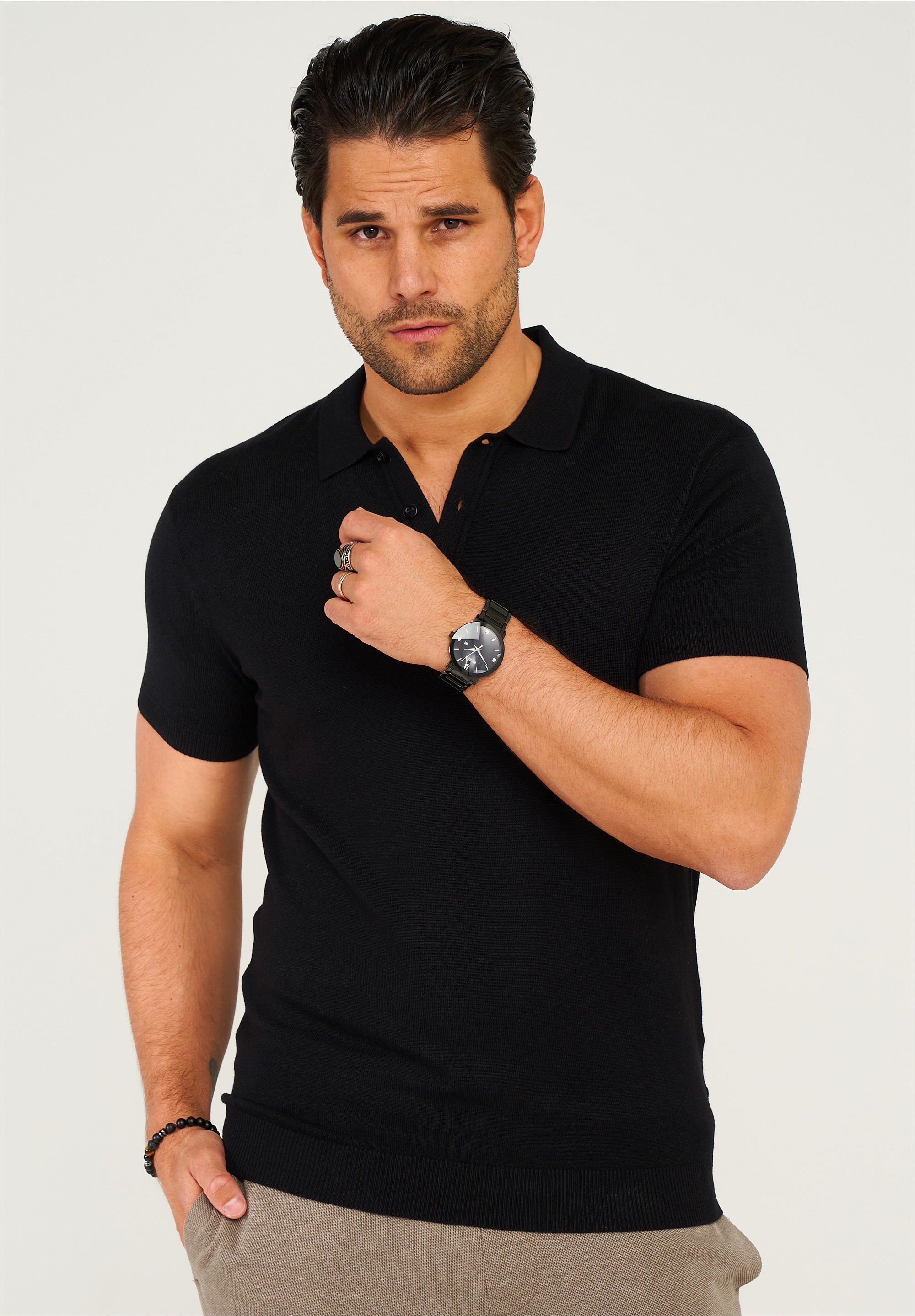 behype Poloshirt »KP-100 Knit Polo«, im klassischen Design