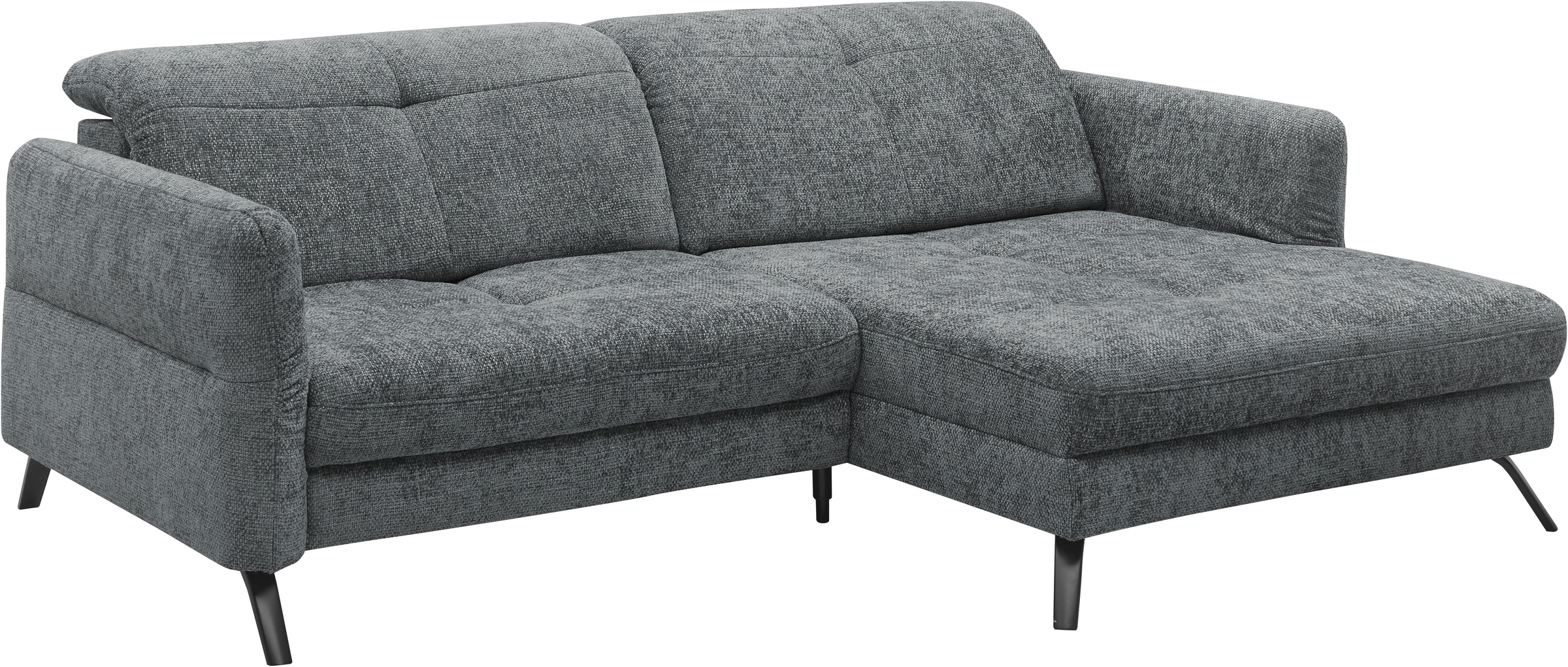 set one by Musterring Ecksofa »SO 4400 V«, wahlweise mit motorischer Bettfunktion & Kopfverstellung, Fuß schwarz