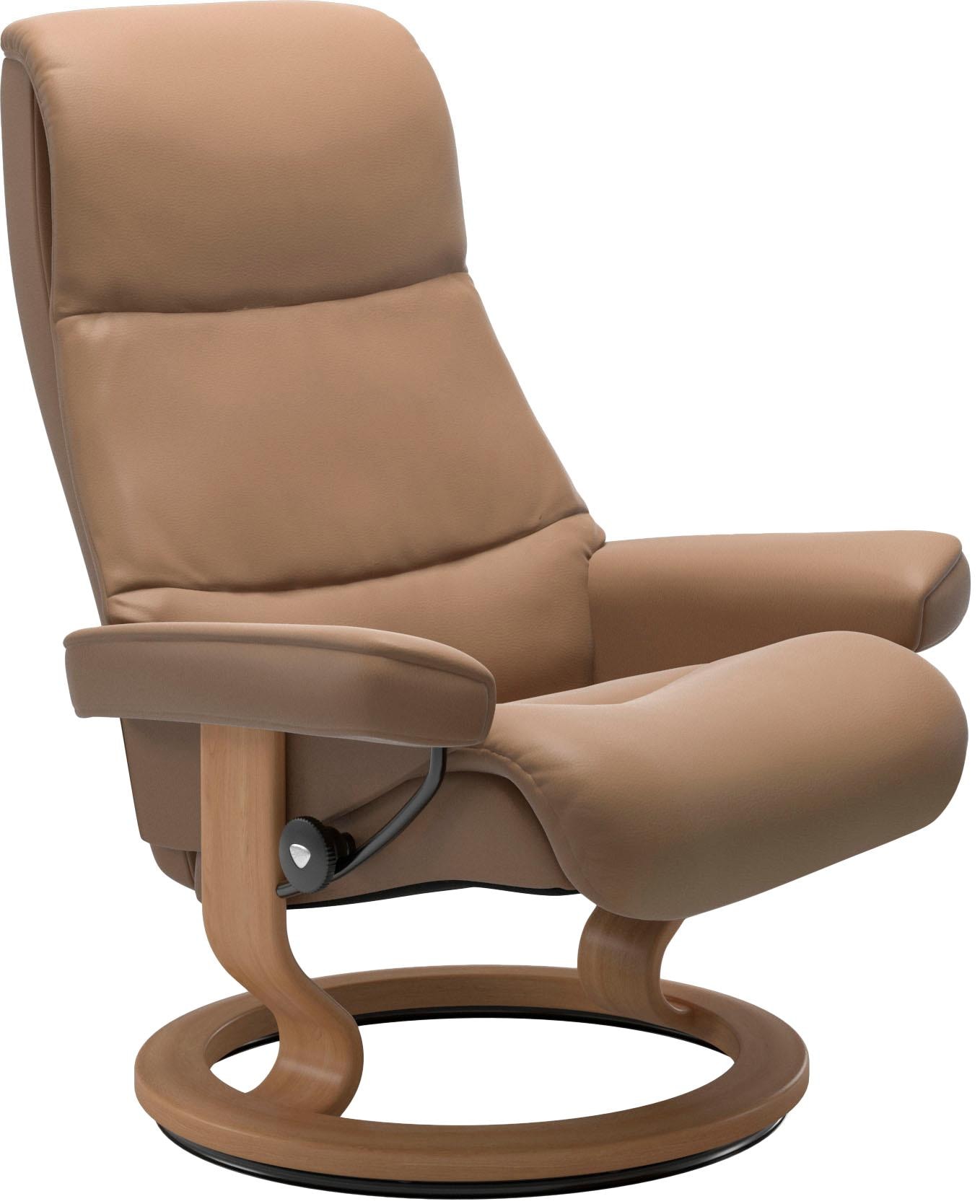 Stressless® Relaxsessel »View«, (Set, Relaxsessel mit Hocker), mit Classic Base, Größe M,Gestell Eiche