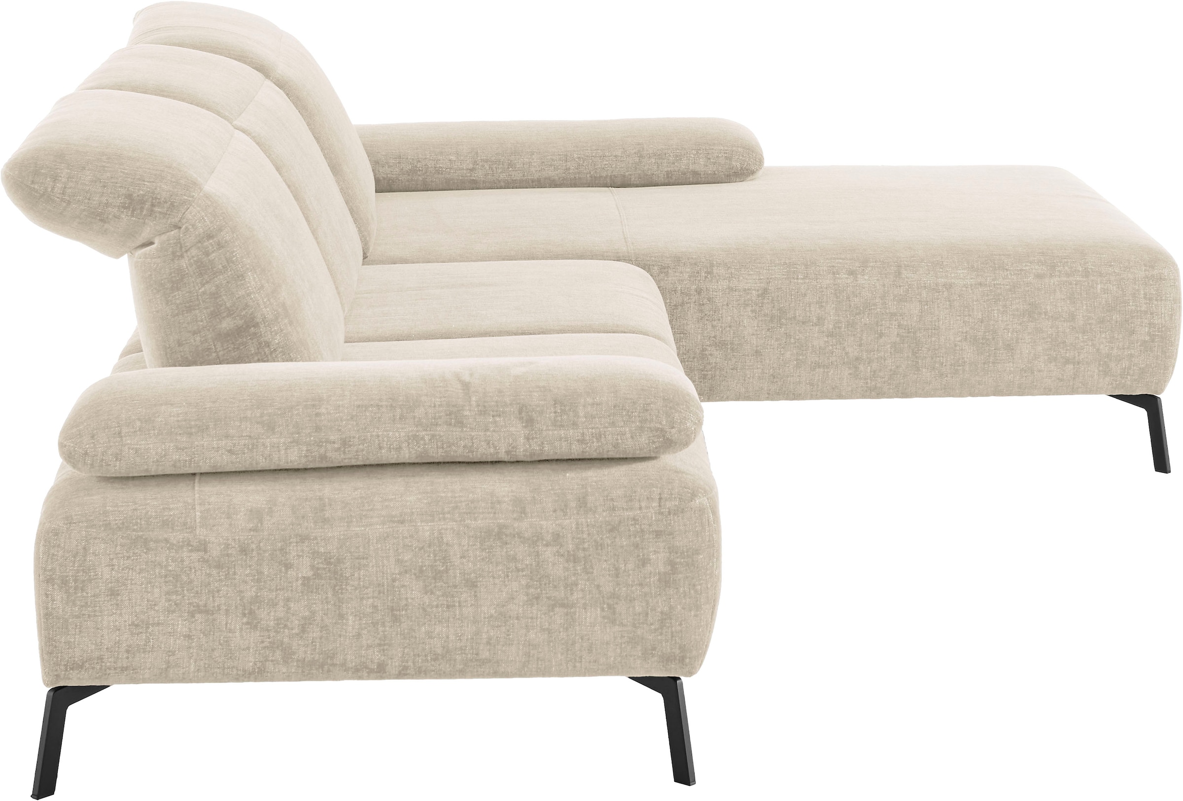 Home affaire Ecksofa »Liora, L-Form mit verstellbarem Kopfteil, Breite 291 cm« klappbare Armlehne, Tonnentaschenfederkern&saugroboterfreundliche Höhe