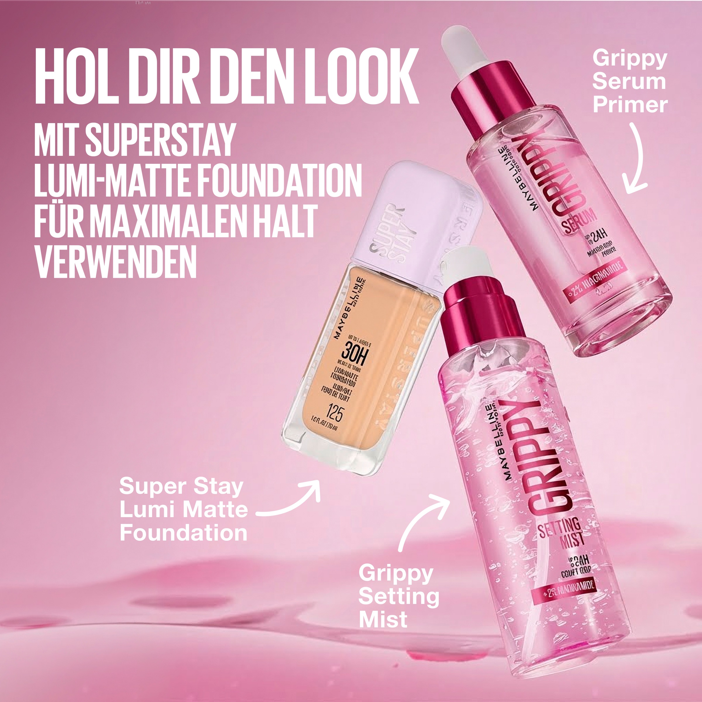 MAYBELLINE NEW YORK Fixierspray »GRIPPY SETTING MIST« mit 24 Stunden Halt und frischem Finish, mit 2% Niacinamid