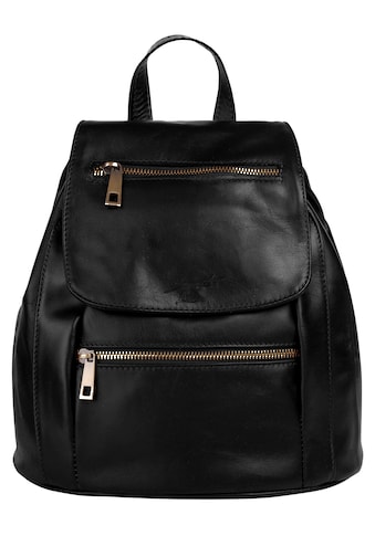 Cityrucksack, echt Leder, Made in Italy