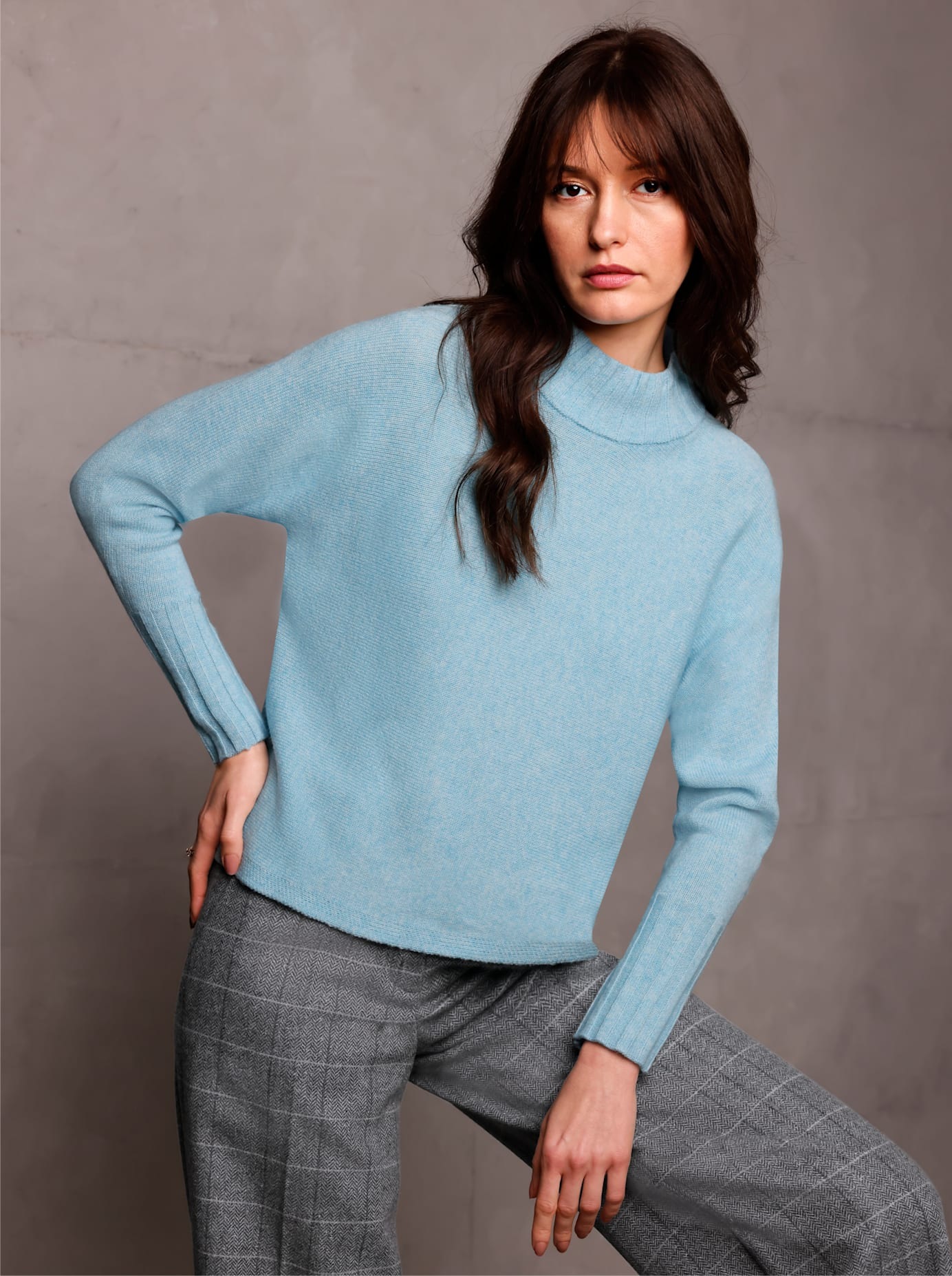 CREATION L PREMIUM Stehkragenpullover "Merino-Kaschmir-Pullover" günstig online kaufen
