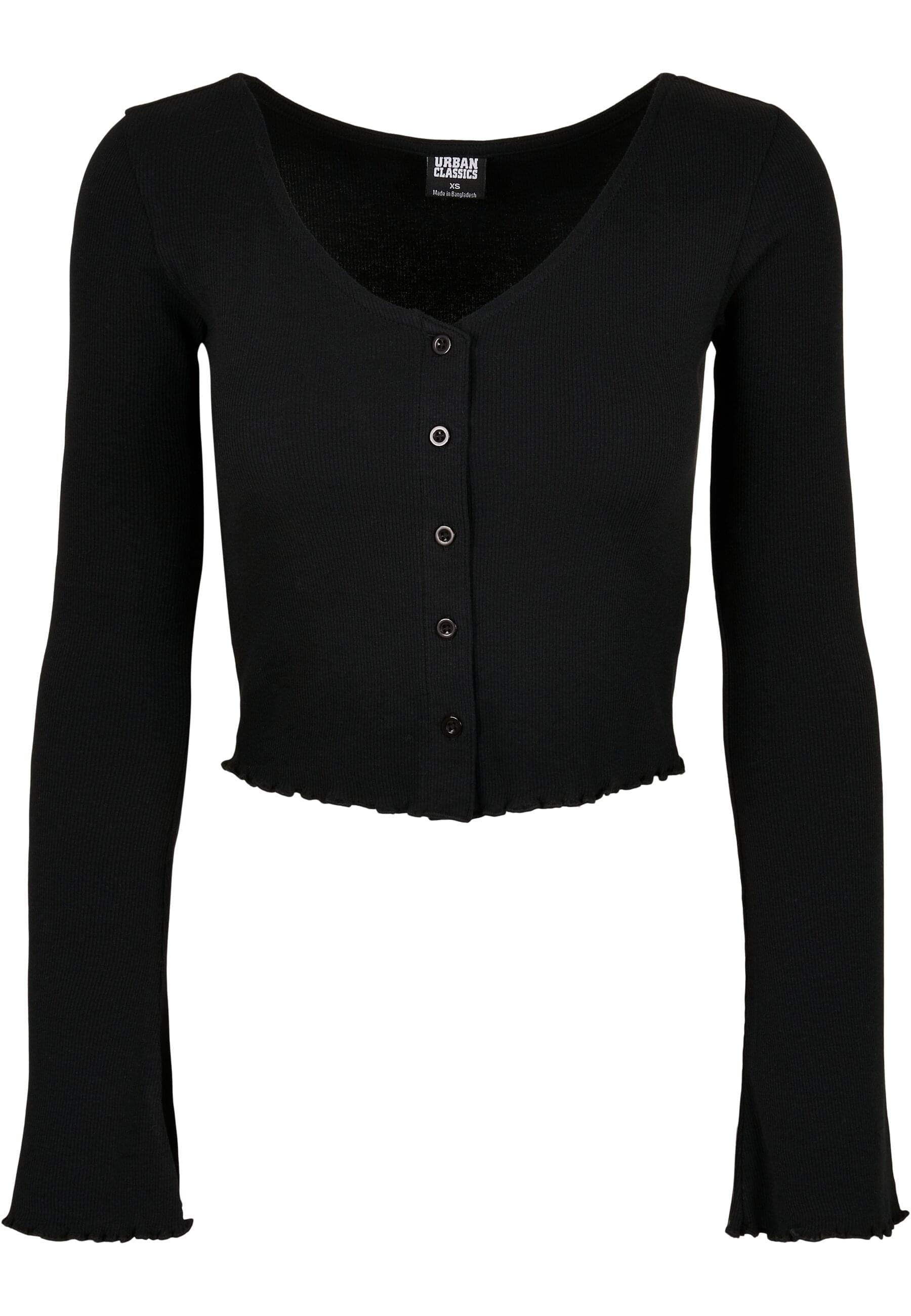 Langarmshirt »Urban Classics Damen Ladies Cropped Rib Cardigan«