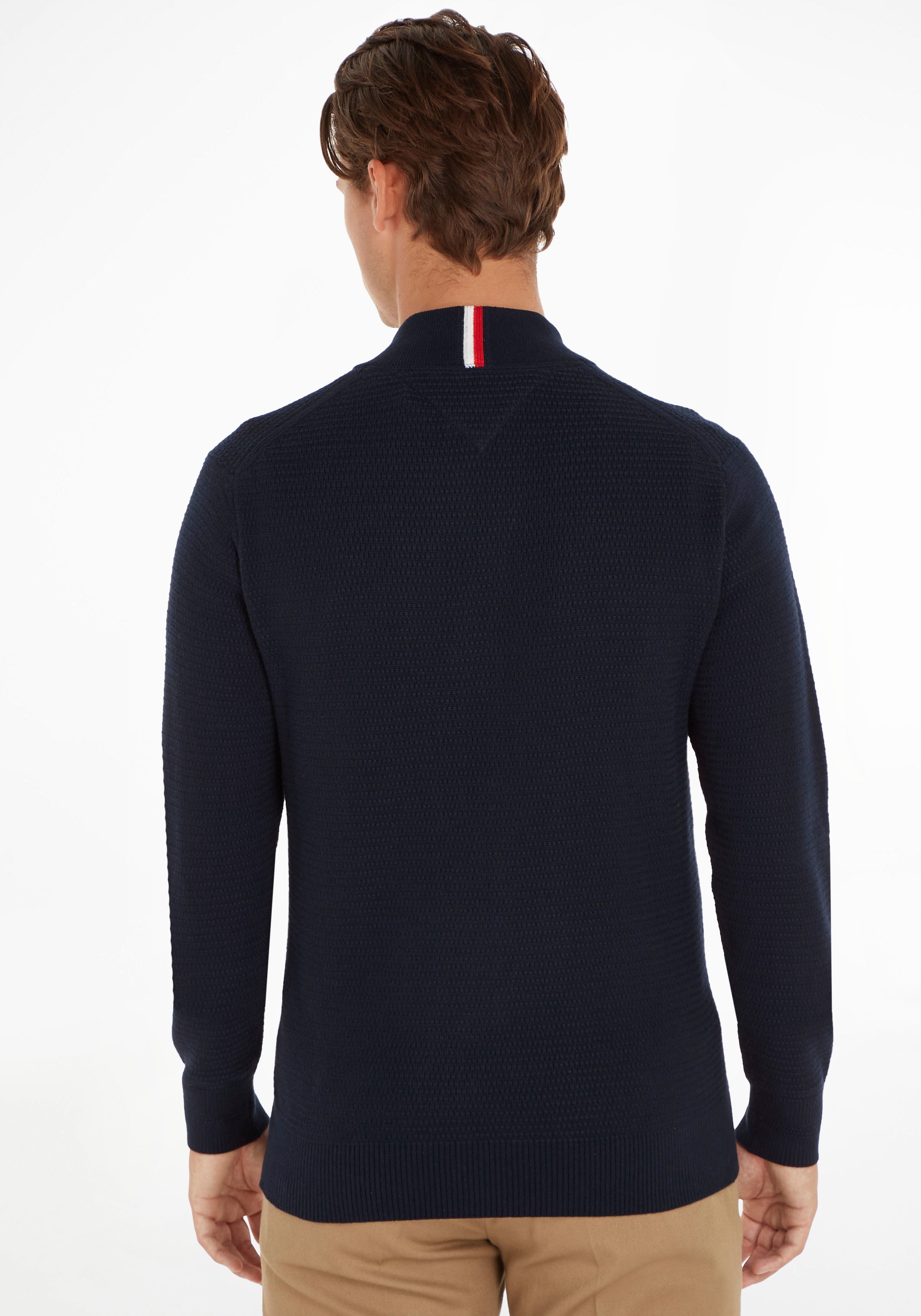 | ▷ Tommy »INTERLACED ZIP Sweatshirt BAUR BASEBALL strukturierter Hilfiger Optik THROUGH«, in für