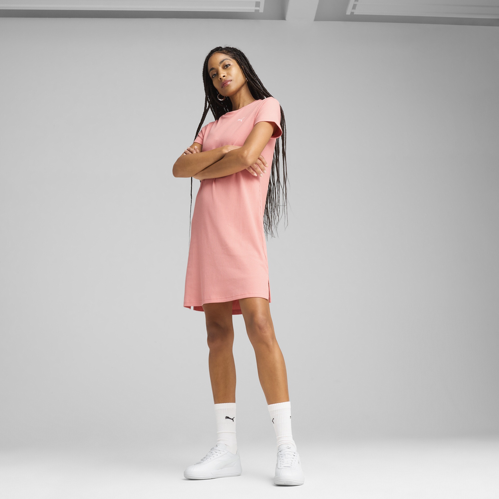 Thumbnail - PUMA Sweatkleid "ESS ELEVATED Geripptes Bodycon-Kleid Damen"