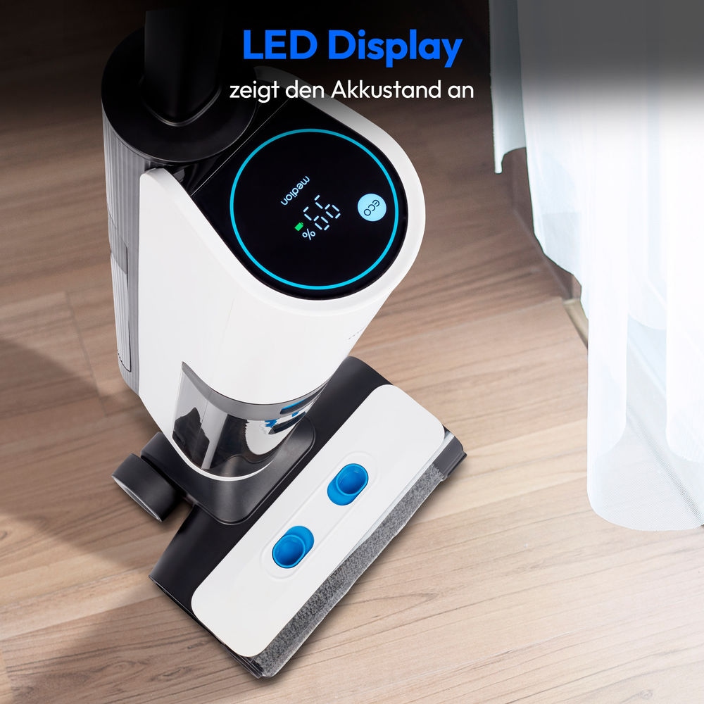 Medion® Nass-Trocken-Sauger »H20 (MD 11934), Frisch und Schmutzwassertank, Selbstreinigungsfunktion«, LED-Display, bis zu 30 min Laufzeit, integriertes Zubehör
