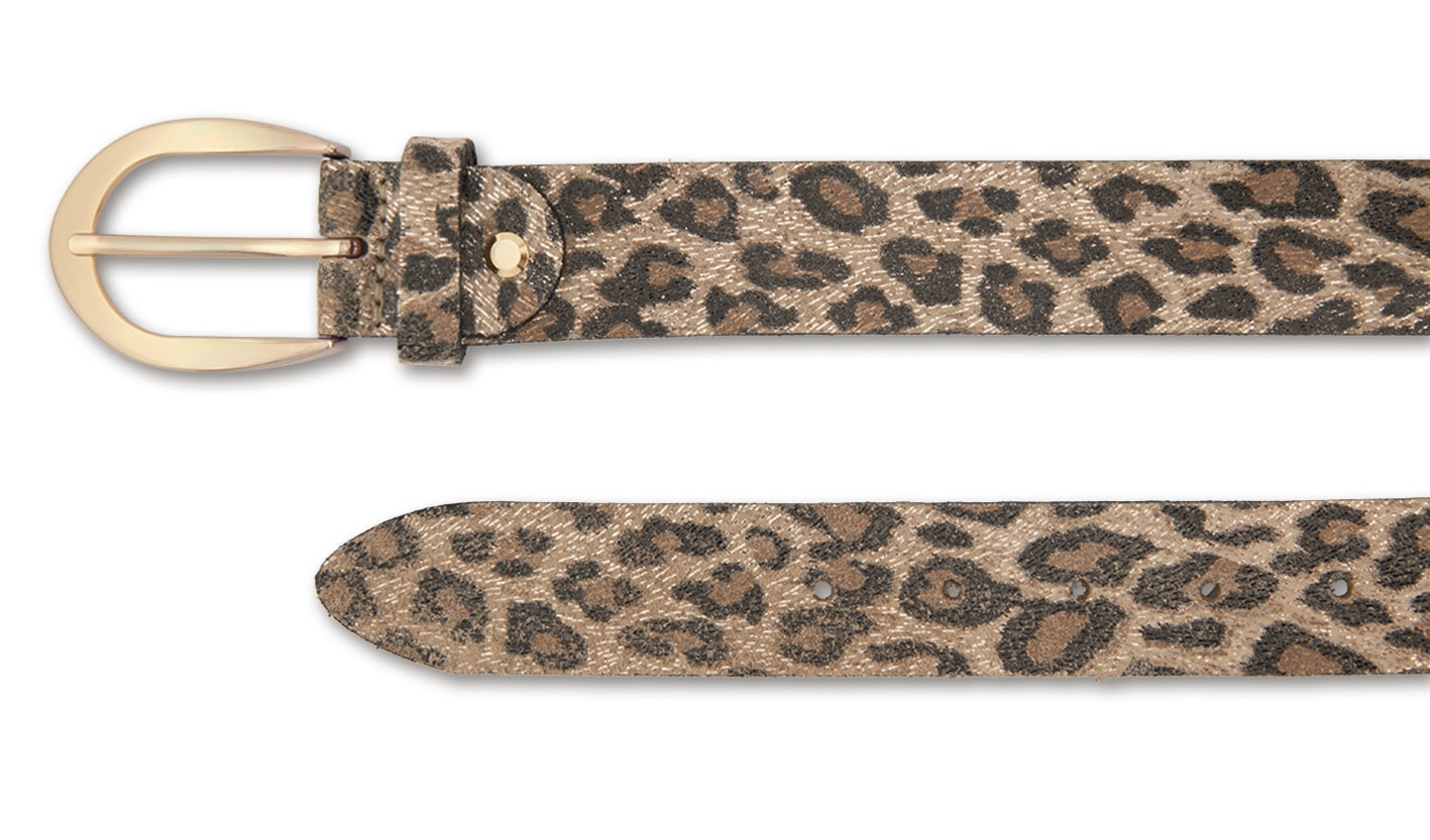 Thumbnail - BERND GÖTZ Ledergürtel "Ledergürtel mit leicht glänzendem Metallicprint in Leo-optik"