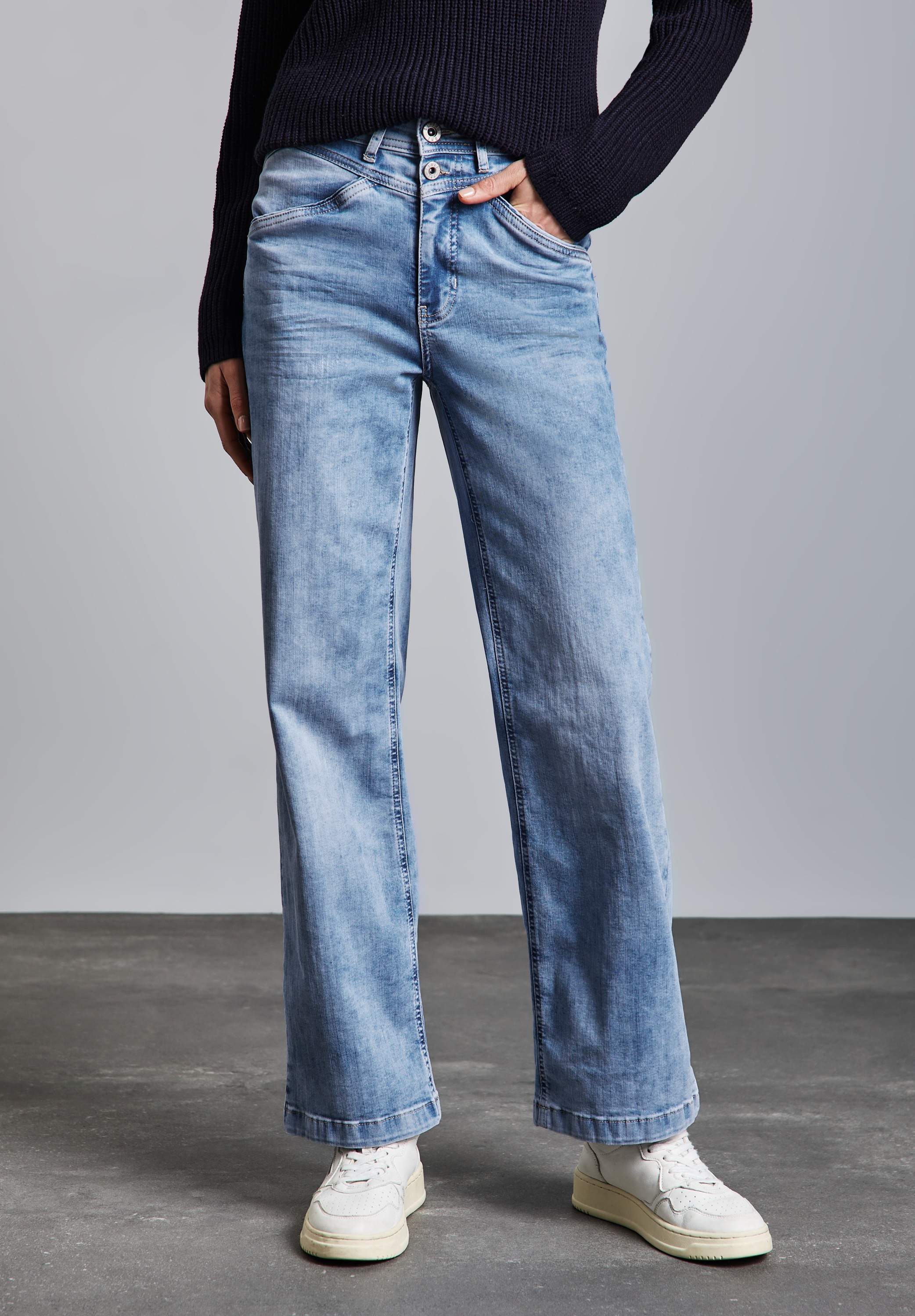 STREET ONE Gerade Jeans, High Waist