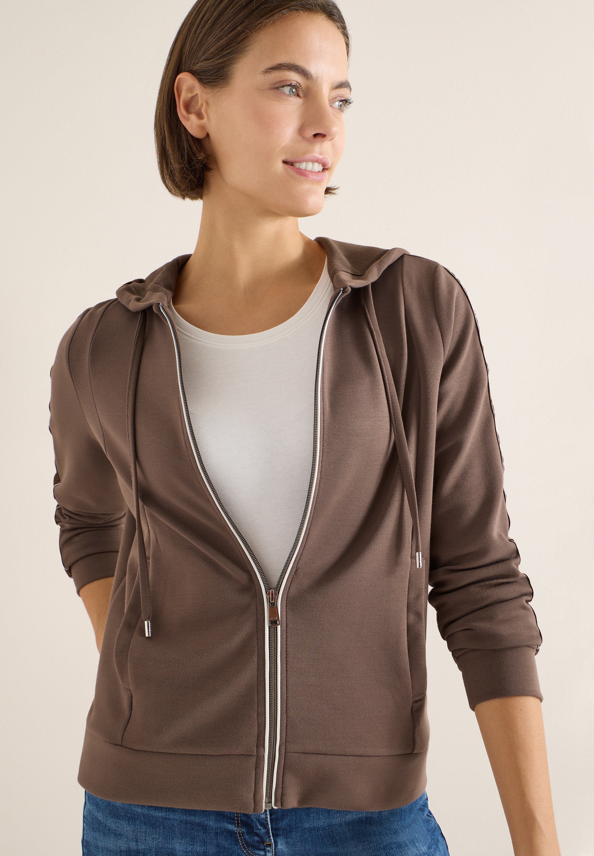 Cecil Sweatjacke mit Kontrastdetail