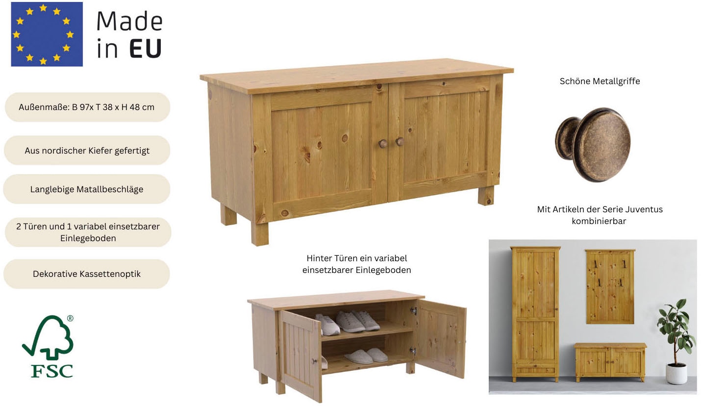 Home affaire Sitzbank »Juventus« 1 Stk. tlg. aus massiver Kiefer, Breite 97 cm