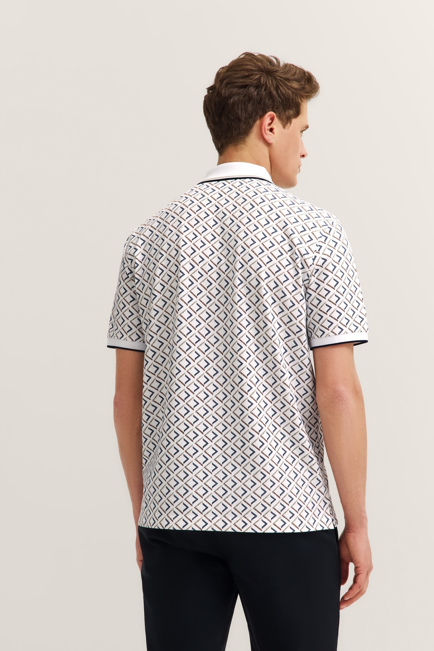 bugatti Poloshirt "Modern Fit", mit Rauten-Muster günstig online kaufen